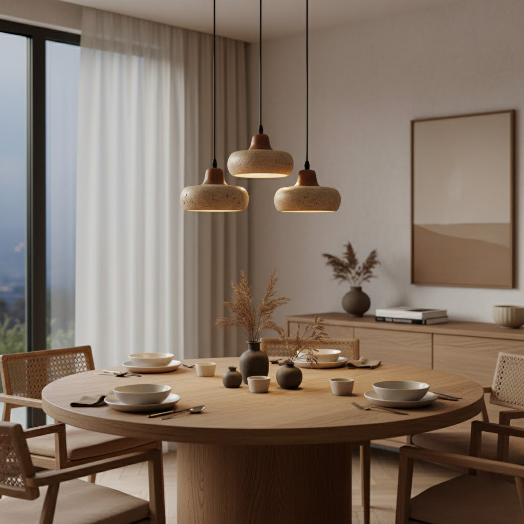 Wella Wabi-Sabi Yellow travertine Pendant Light