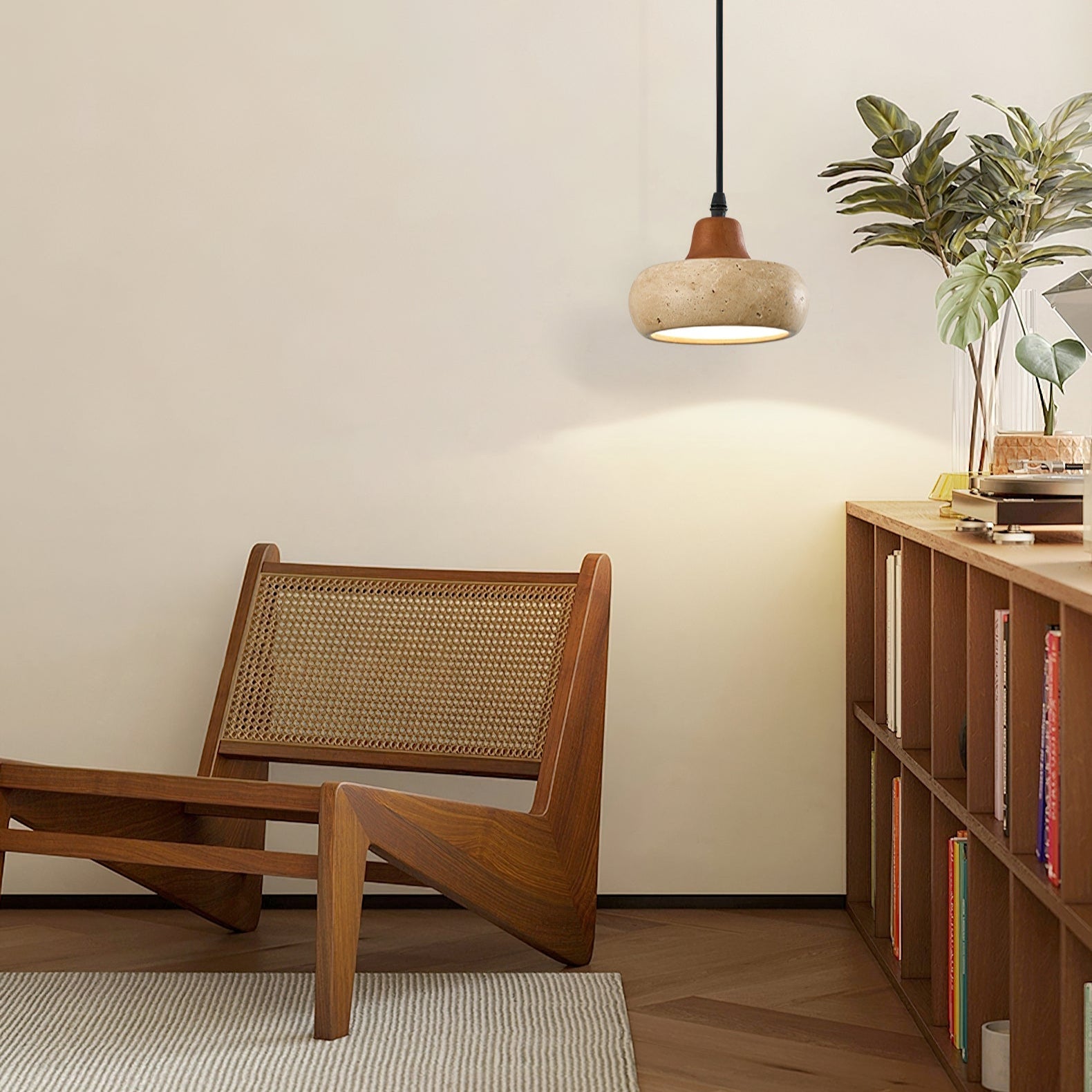Wella Wabi-Sabi Yellow travertine Pendant Light