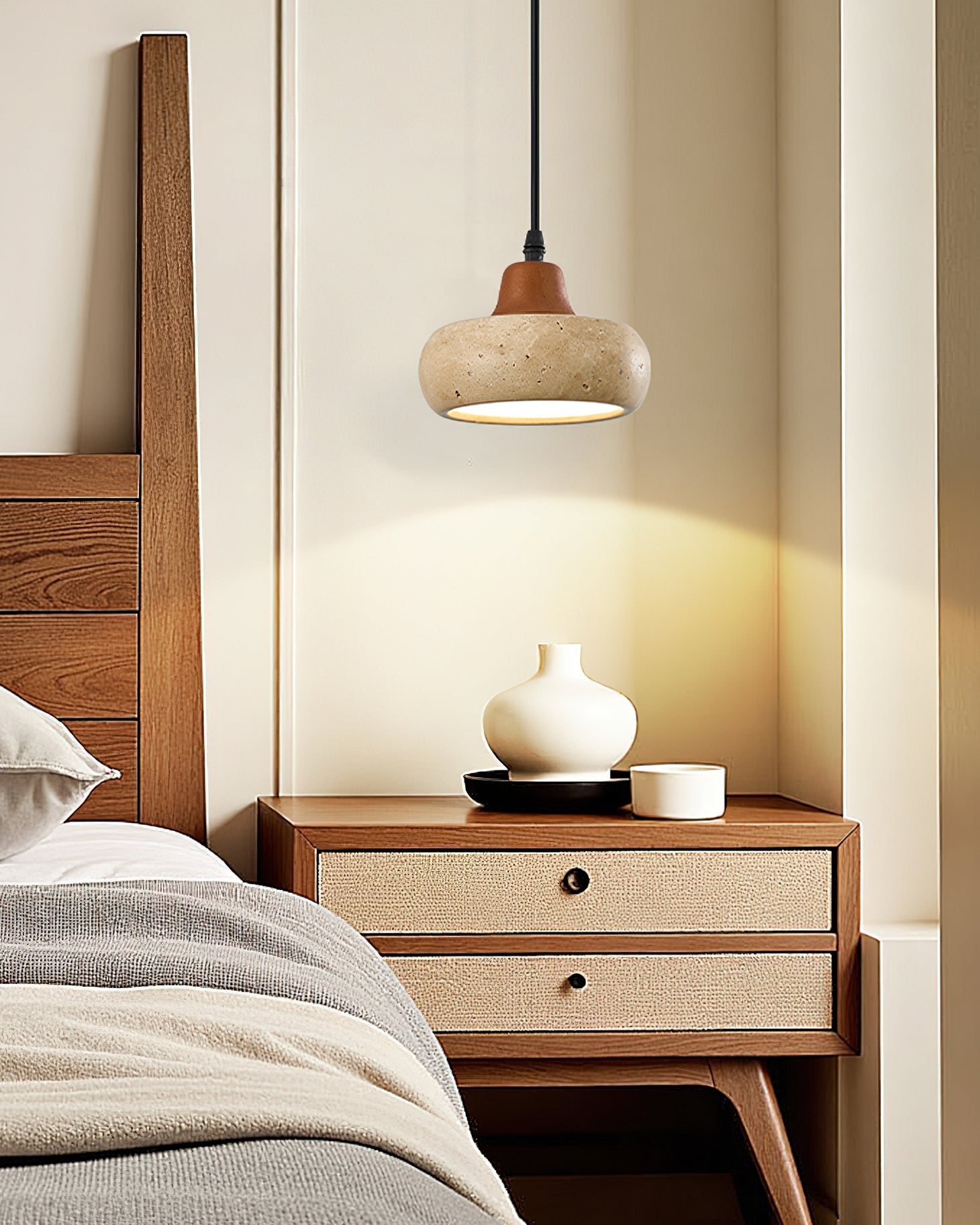 Wella Wabi-Sabi Yellow travertine Pendant Light