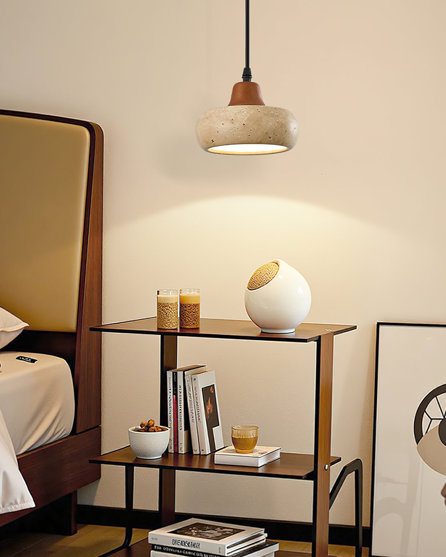 Wella Wabi-Sabi Yellow travertine Pendant Light