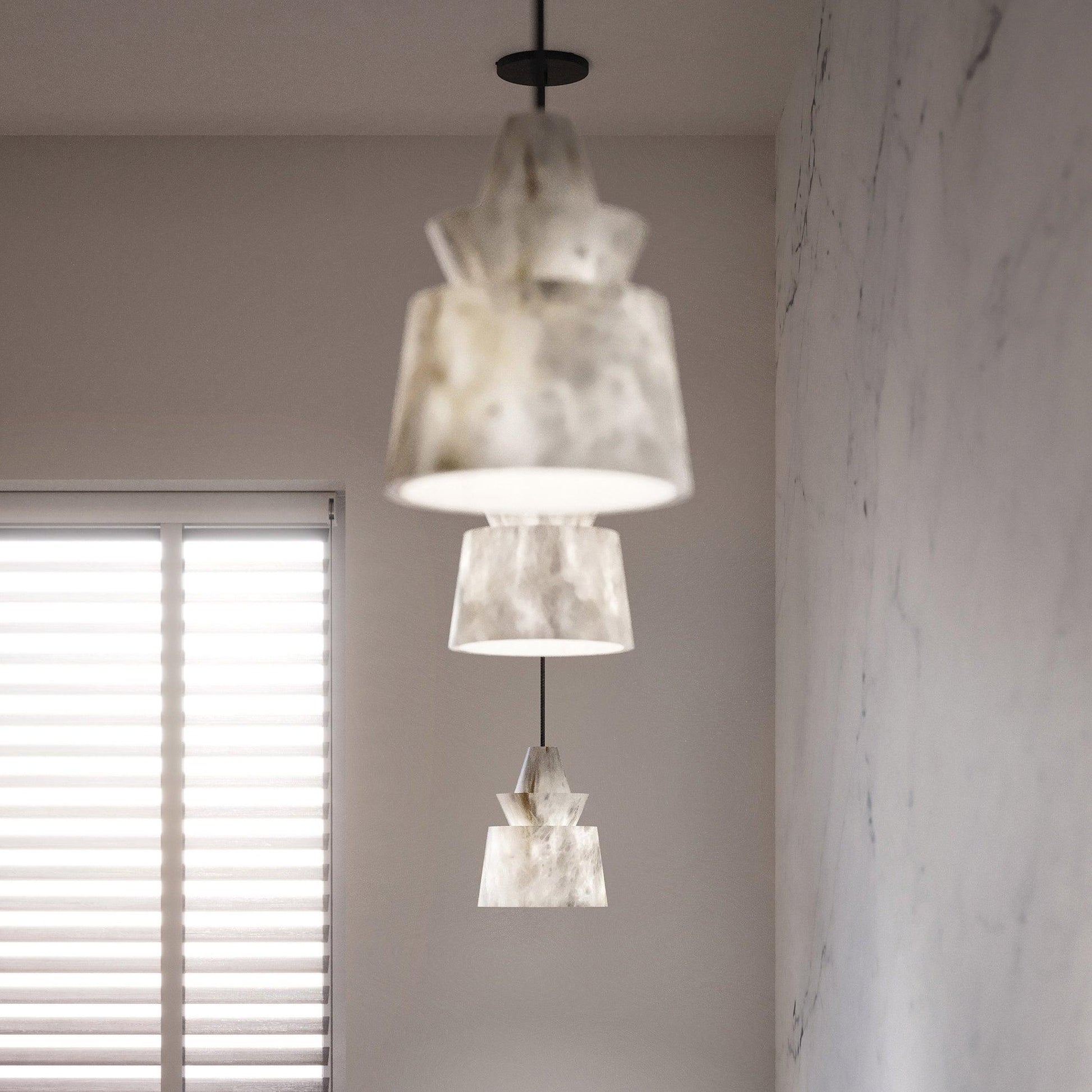 Curineth Minimalist Alabaster Pendant Light - Blowlighting