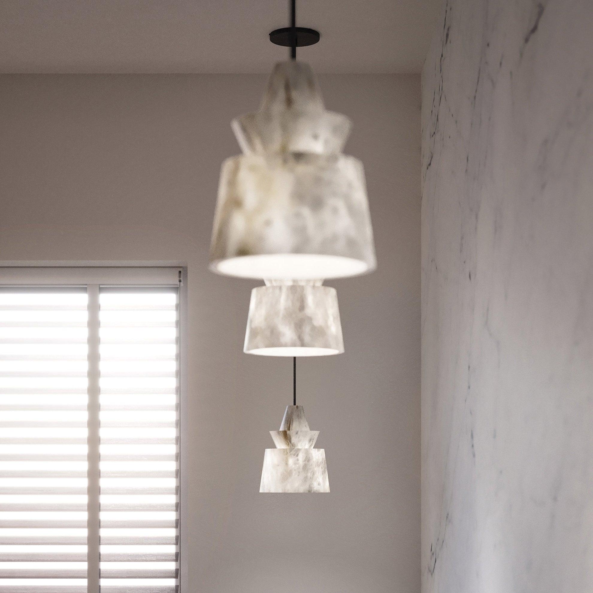 Curineth Minimalist Alabaster Pendant Light - Blowlighting