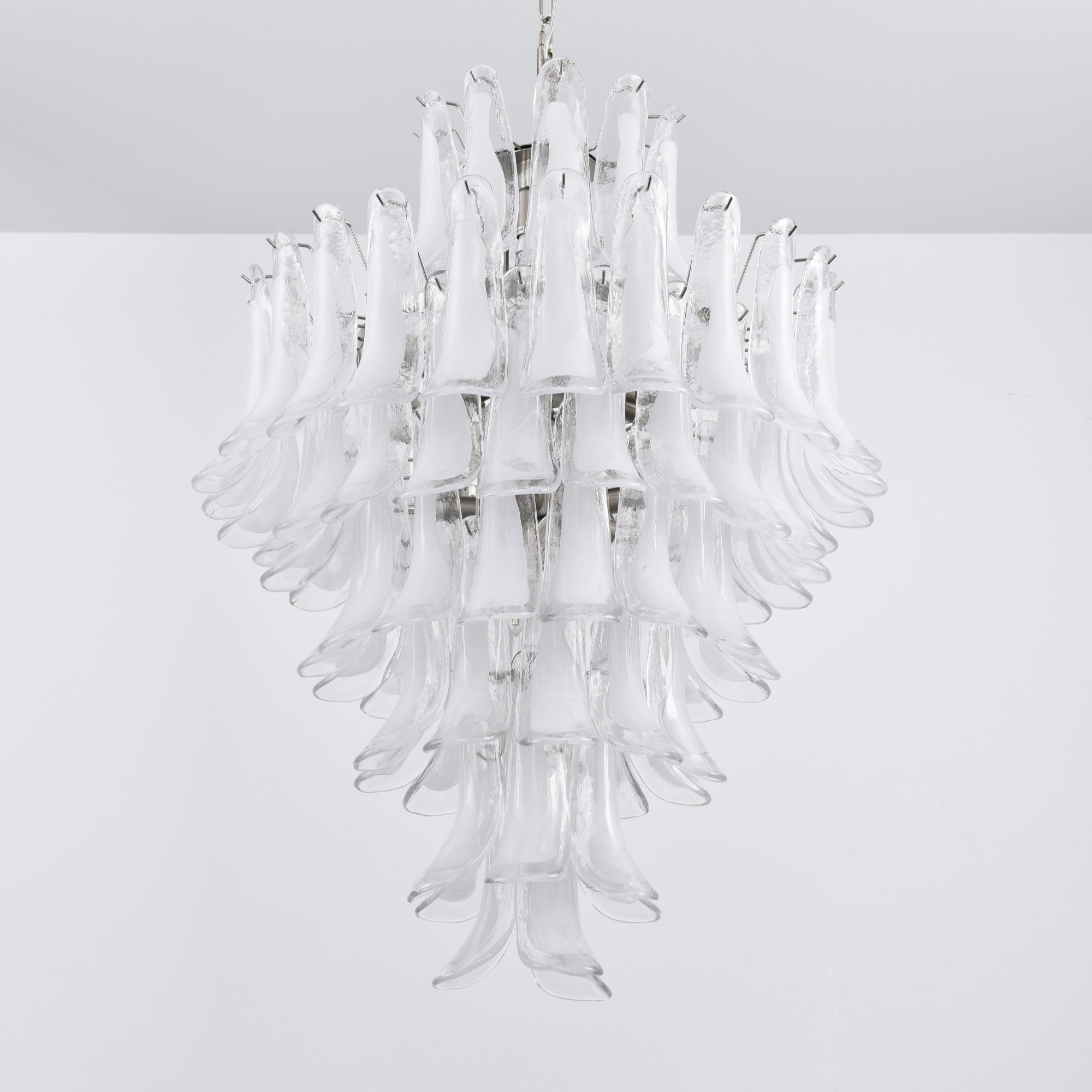 Aurora Chandelier White Cloud Glass Petals - Blowlighting