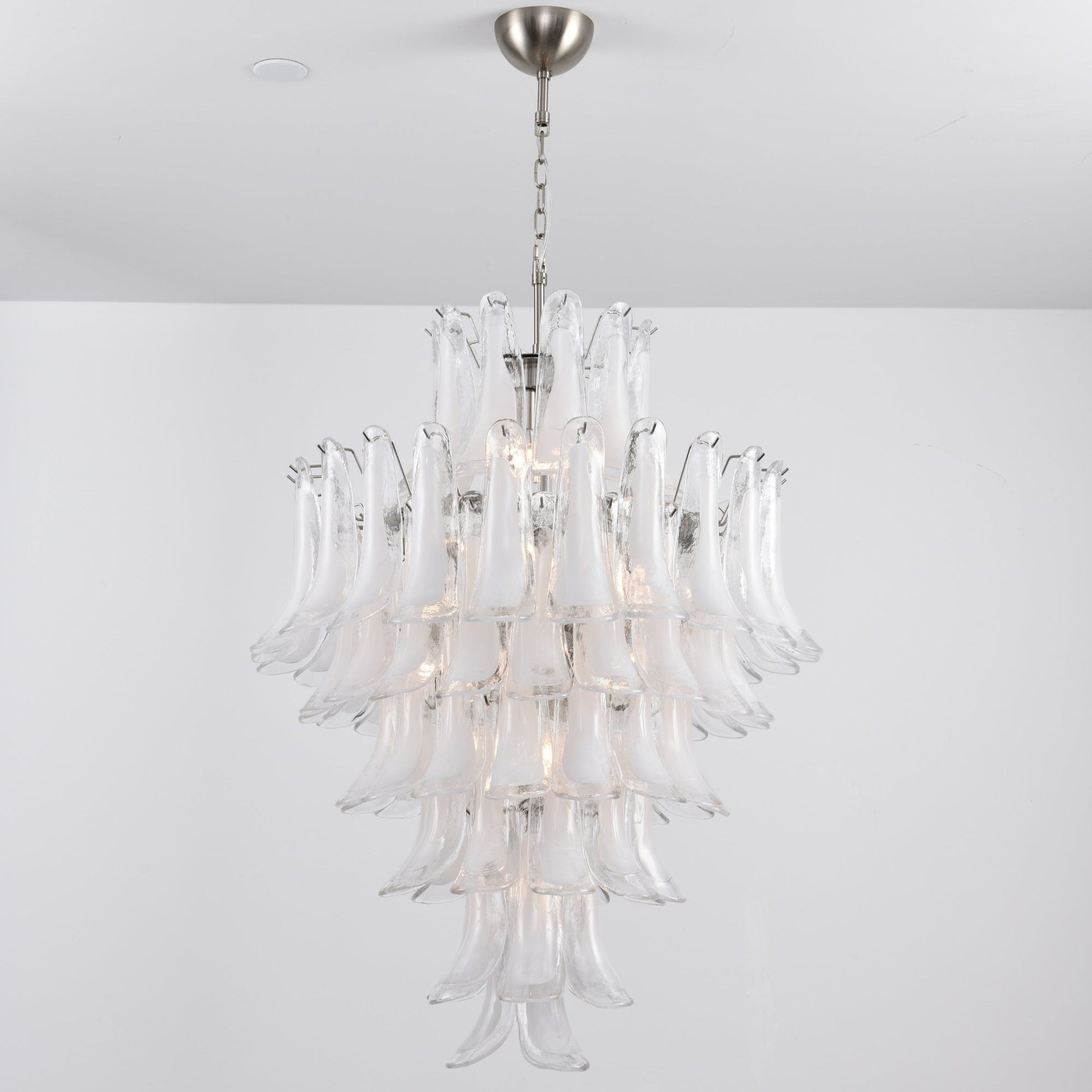 Aurora Chandelier White Cloud Glass Petals - Blowlighting