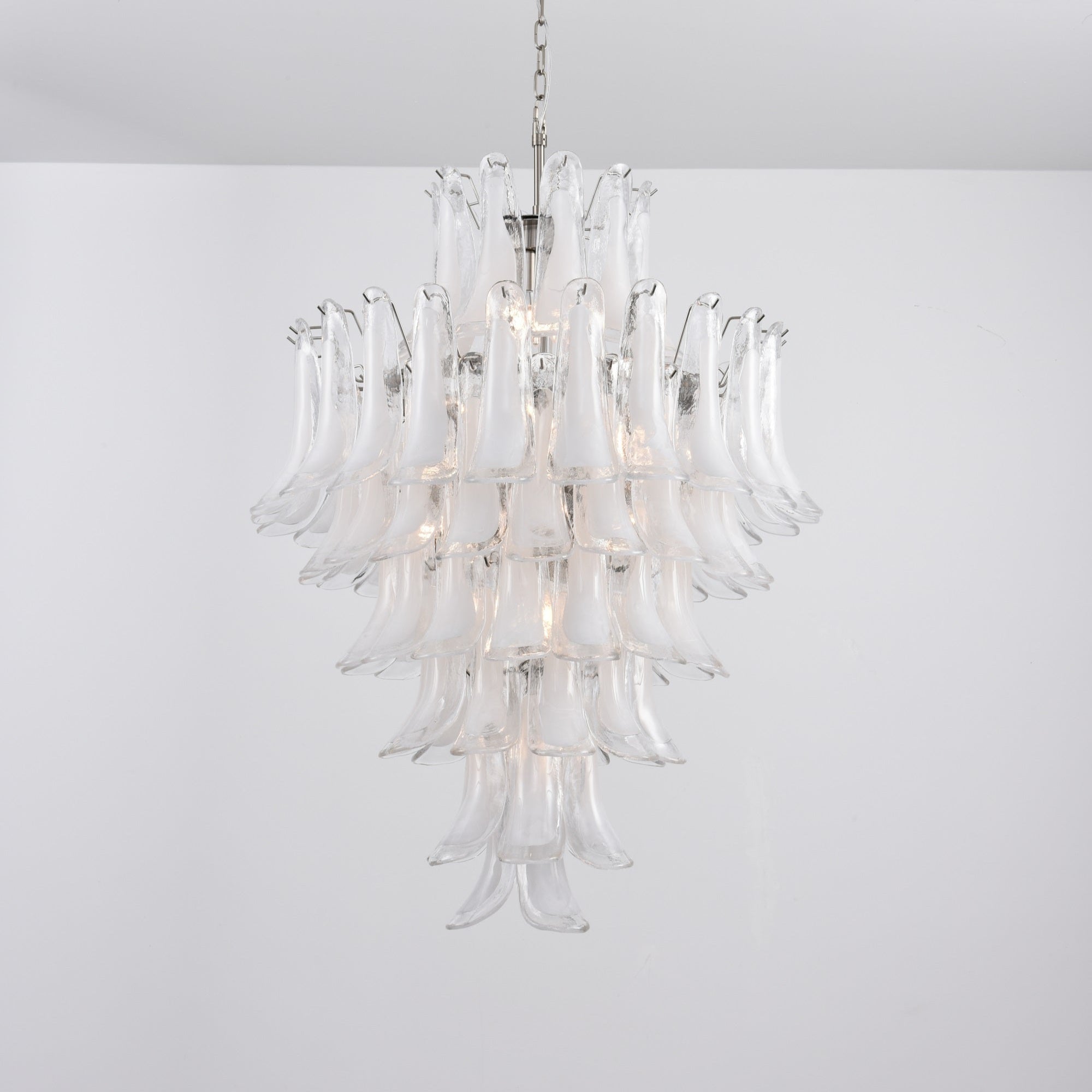 Aurora Chandelier White Cloud Glass Petals - Blowlighting