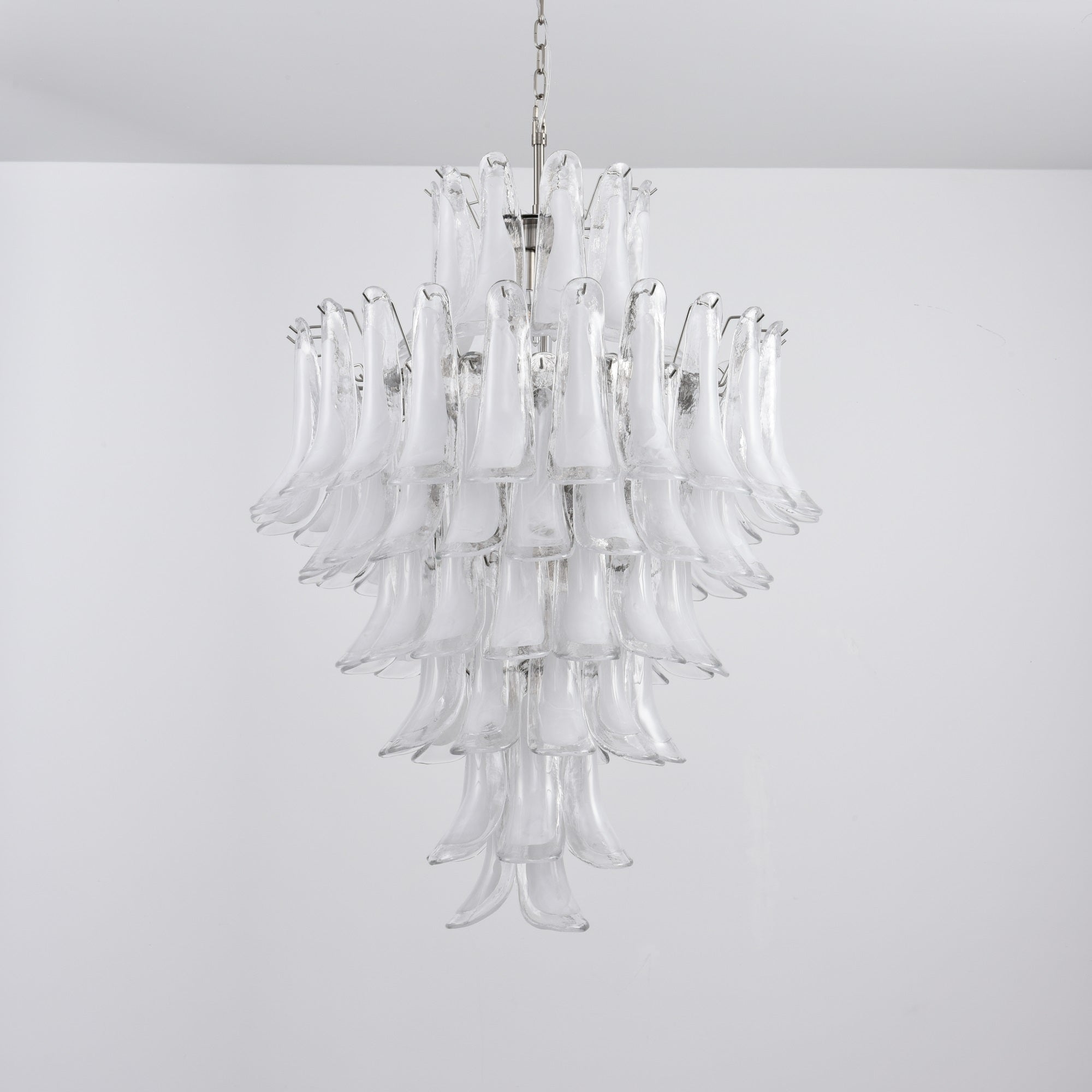 Aurora Chandelier White Cloud Glass Petals - Blowlighting