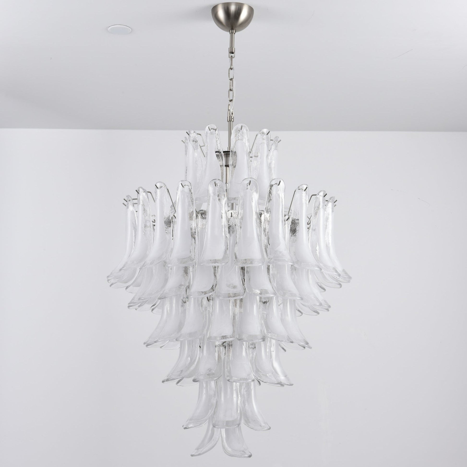 Aurora Chandelier White Cloud Glass Petals - Blowlighting