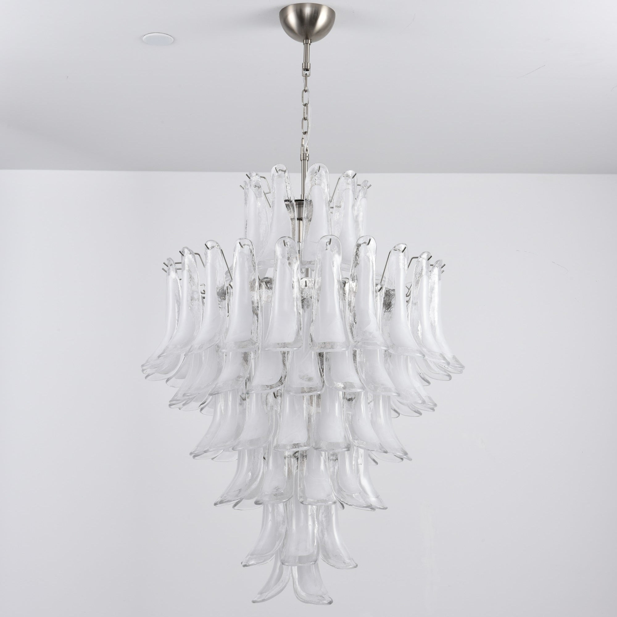 Aurora Chandelier White Cloud Glass Petals - Blowlighting