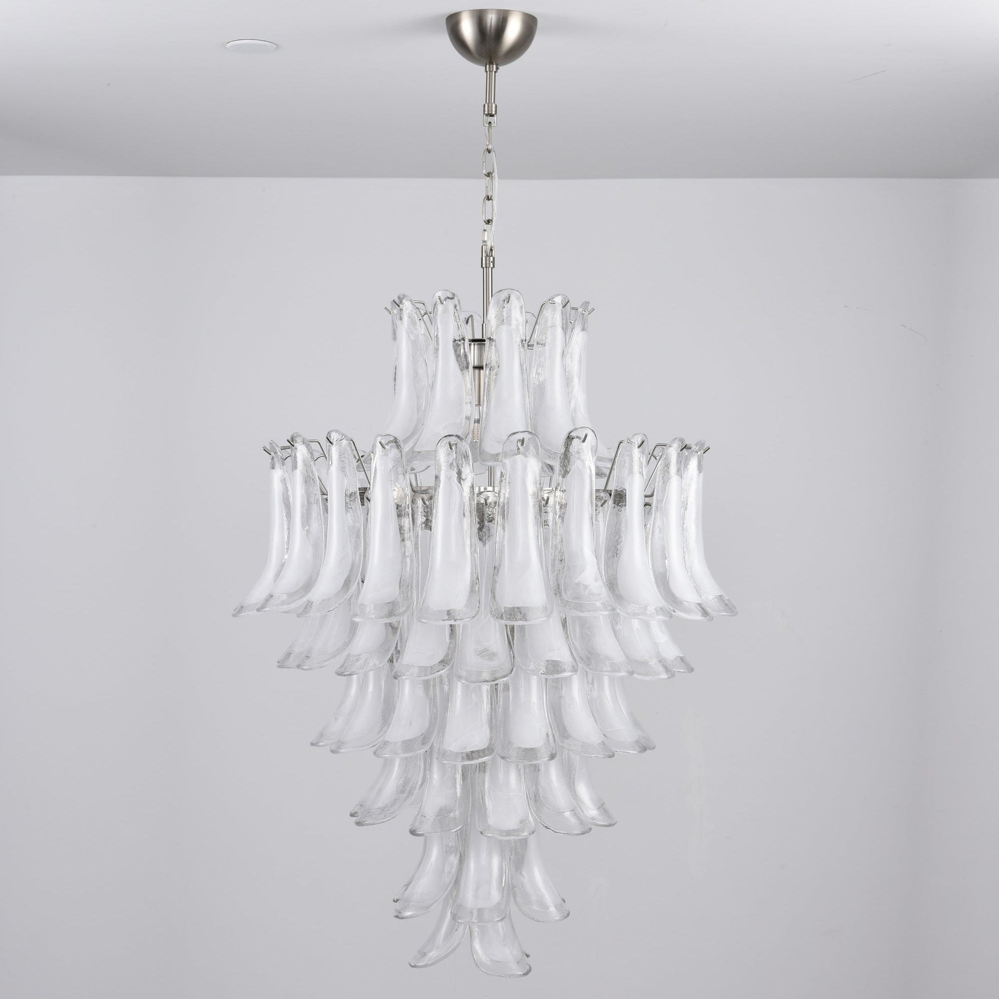 Aurora Chandelier White Cloud Glass Petals - Blowlighting