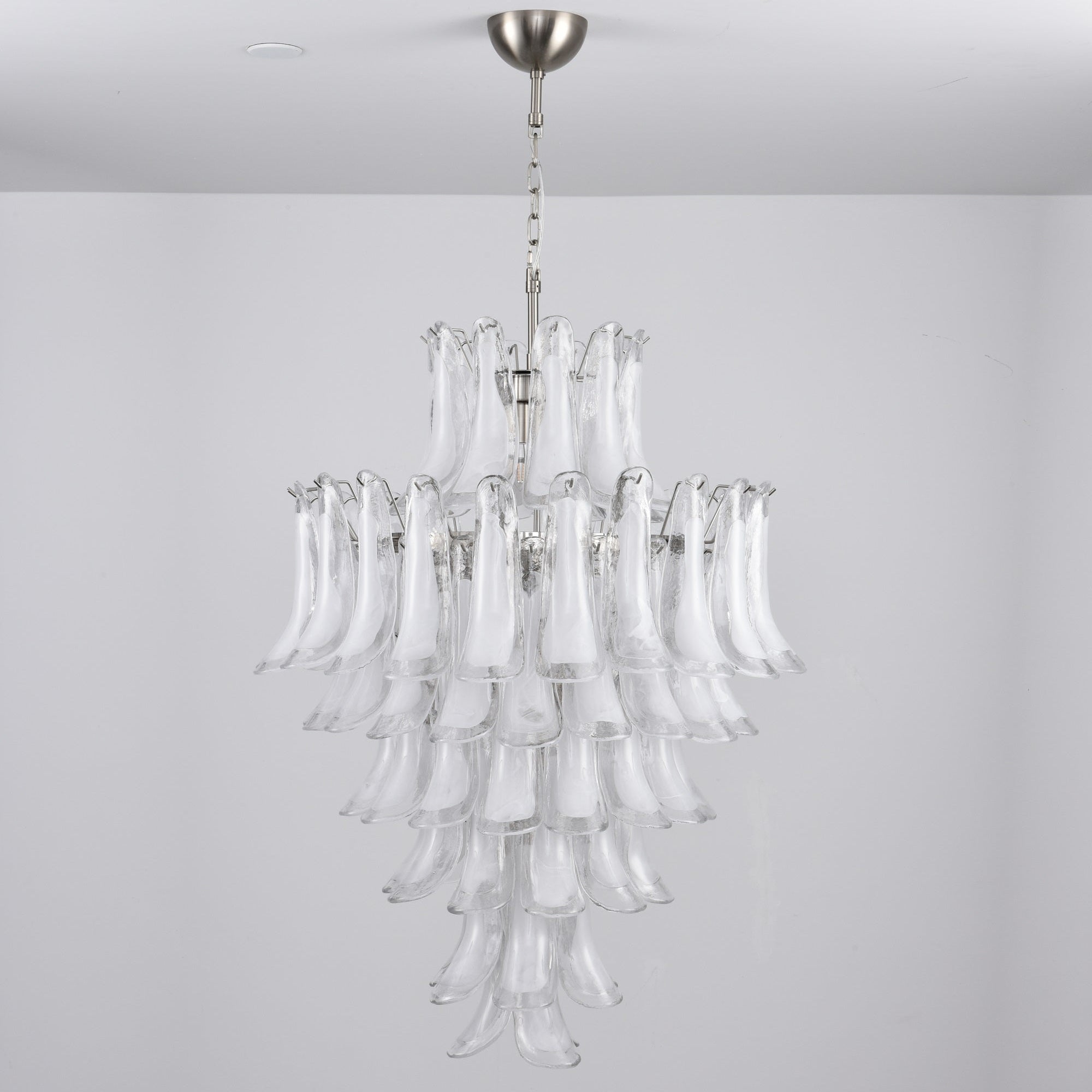 Aurora Chandelier White Cloud Glass Petals - Blowlighting