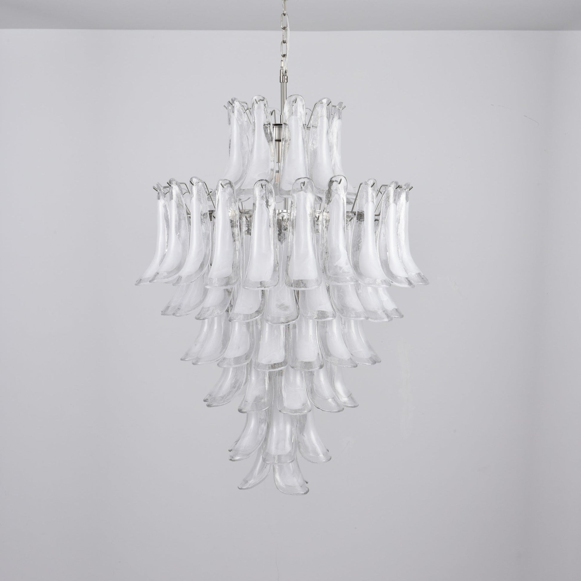 Aurora Chandelier White Cloud Glass Petals - Blowlighting