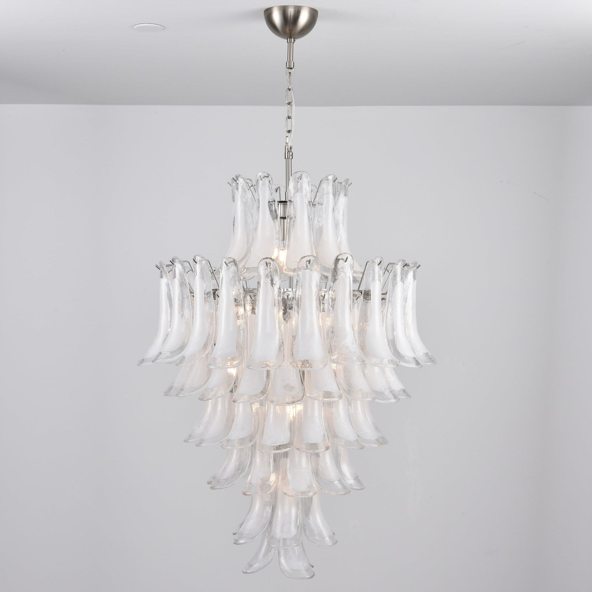 Aurora Chandelier White Cloud Glass Petals - Blowlighting
