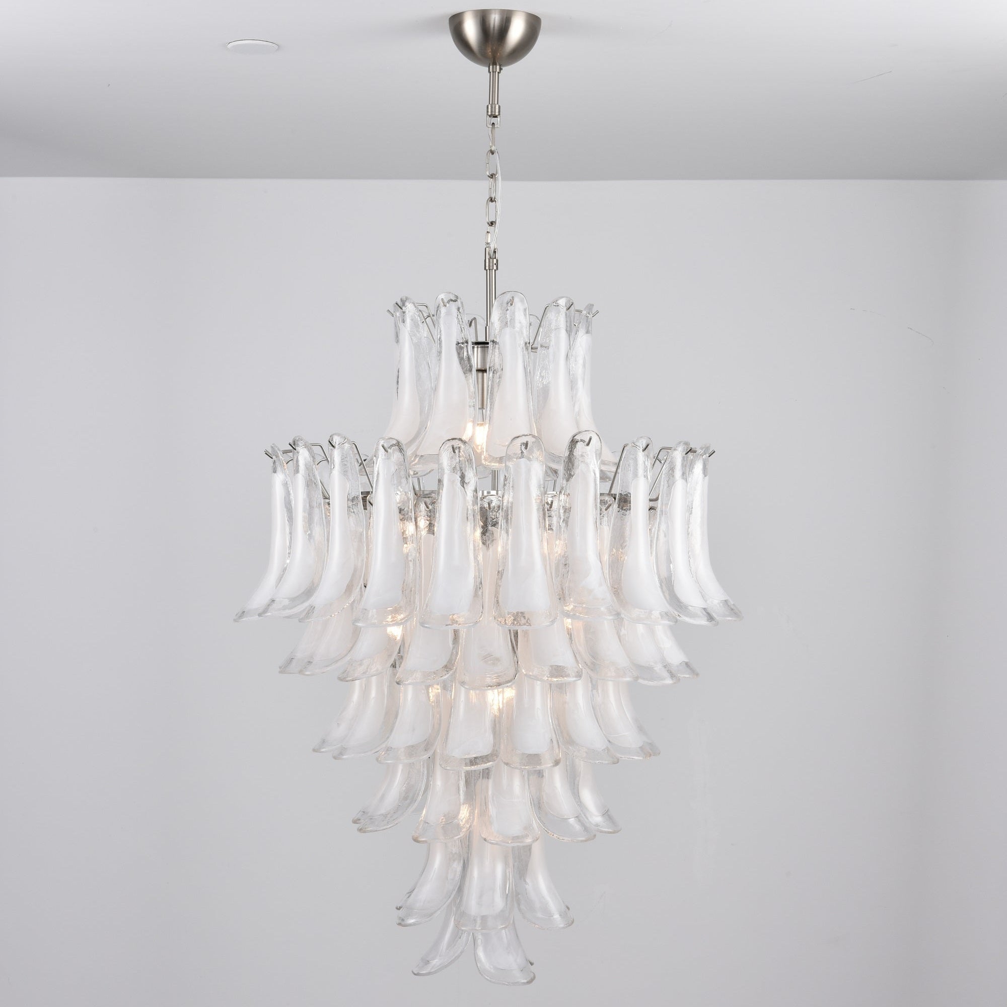 Aurora Chandelier White Cloud Glass Petals - Blowlighting