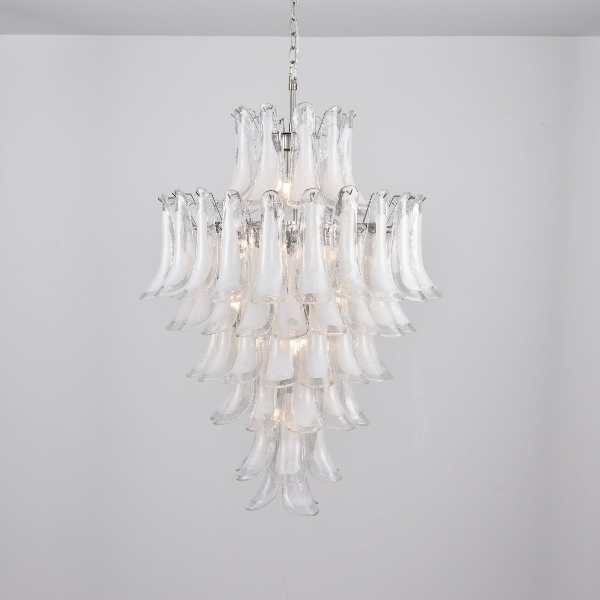 Aurora Chandelier White Cloud Glass Petals - Blowlighting