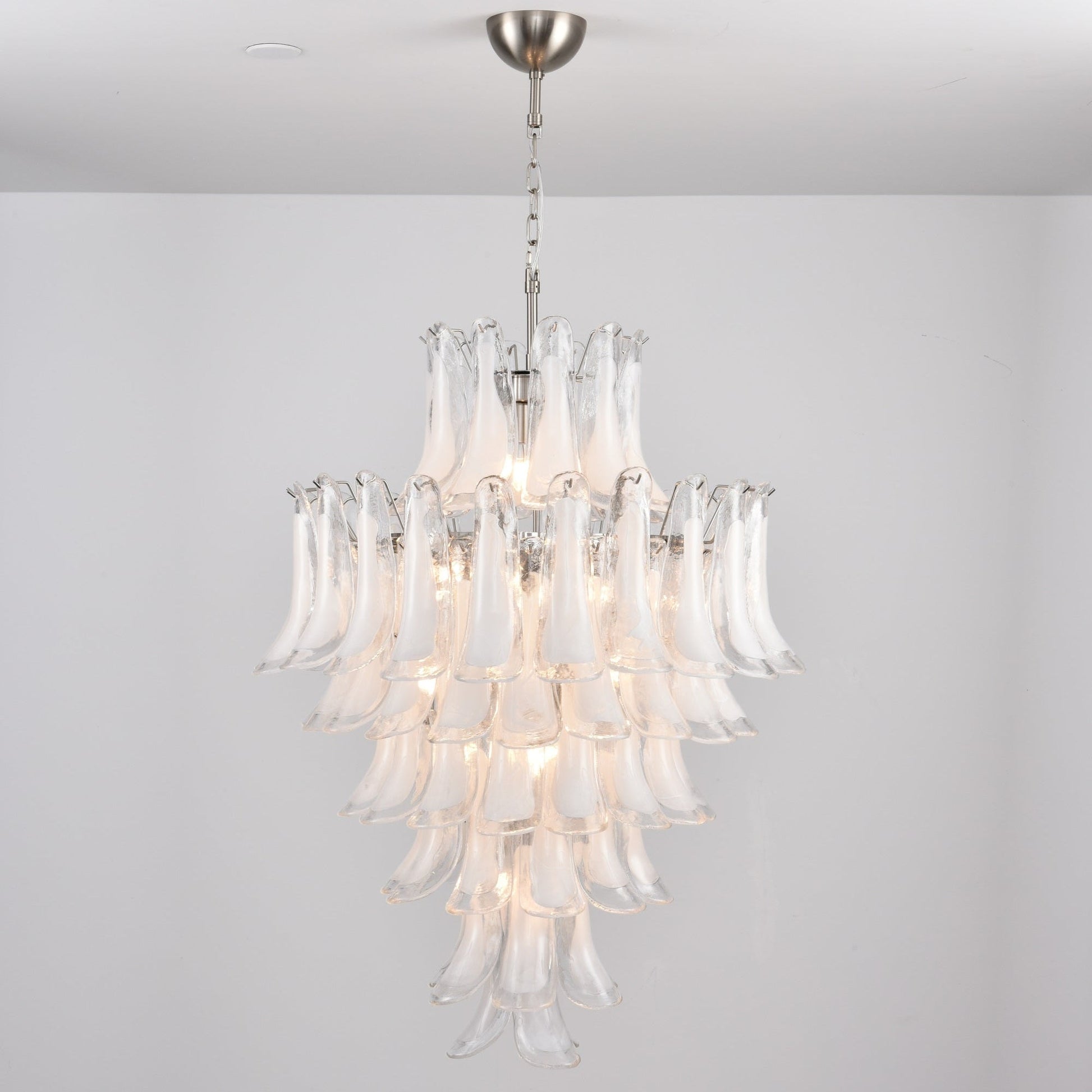 Aurora Chandelier White Cloud Glass Petals - Blowlighting