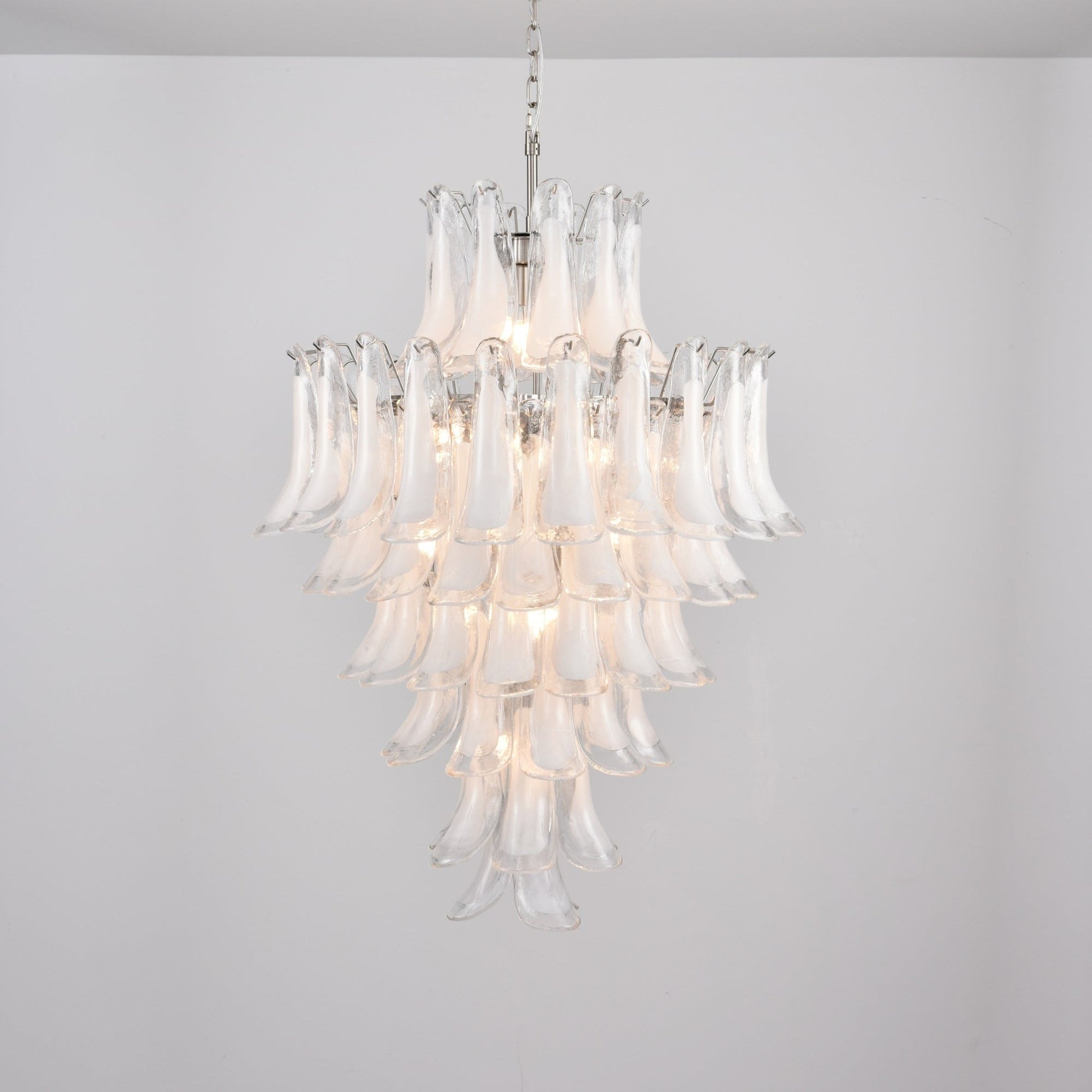 Aurora Chandelier White Cloud Glass Petals - Blowlighting