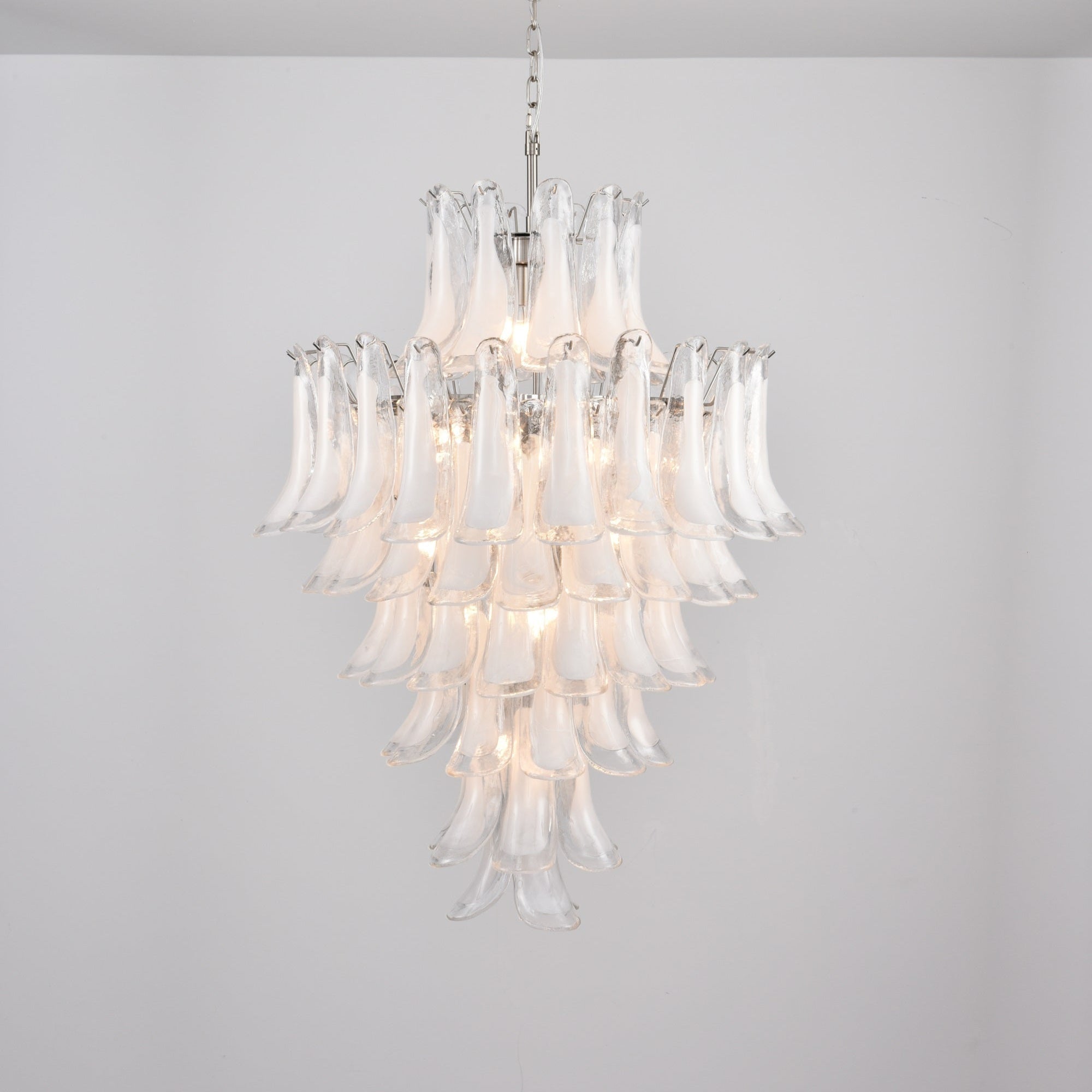 Aurora Chandelier White Cloud Glass Petals - Blowlighting