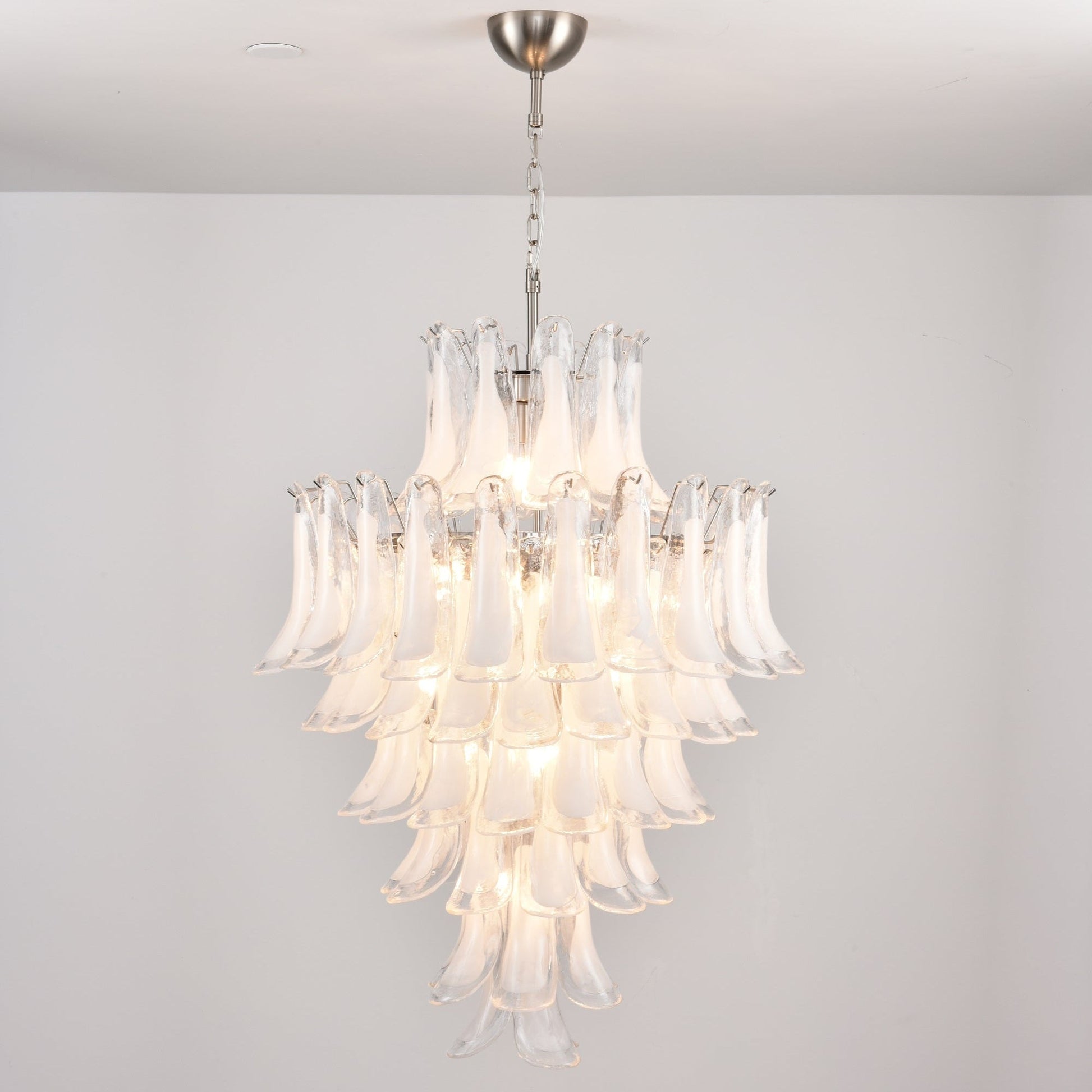 Aurora Chandelier White Cloud Glass Petals - Blowlighting
