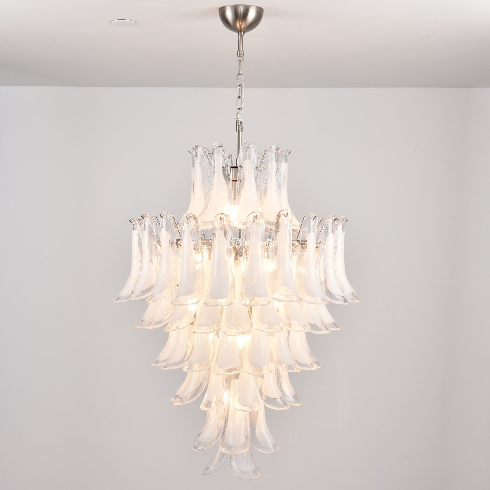 Aurora Chandelier White Cloud Glass Petals - Blowlighting