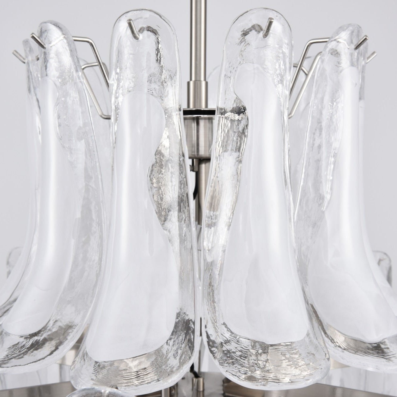 Aurora Chandelier White Cloud Glass Petals - Blowlighting