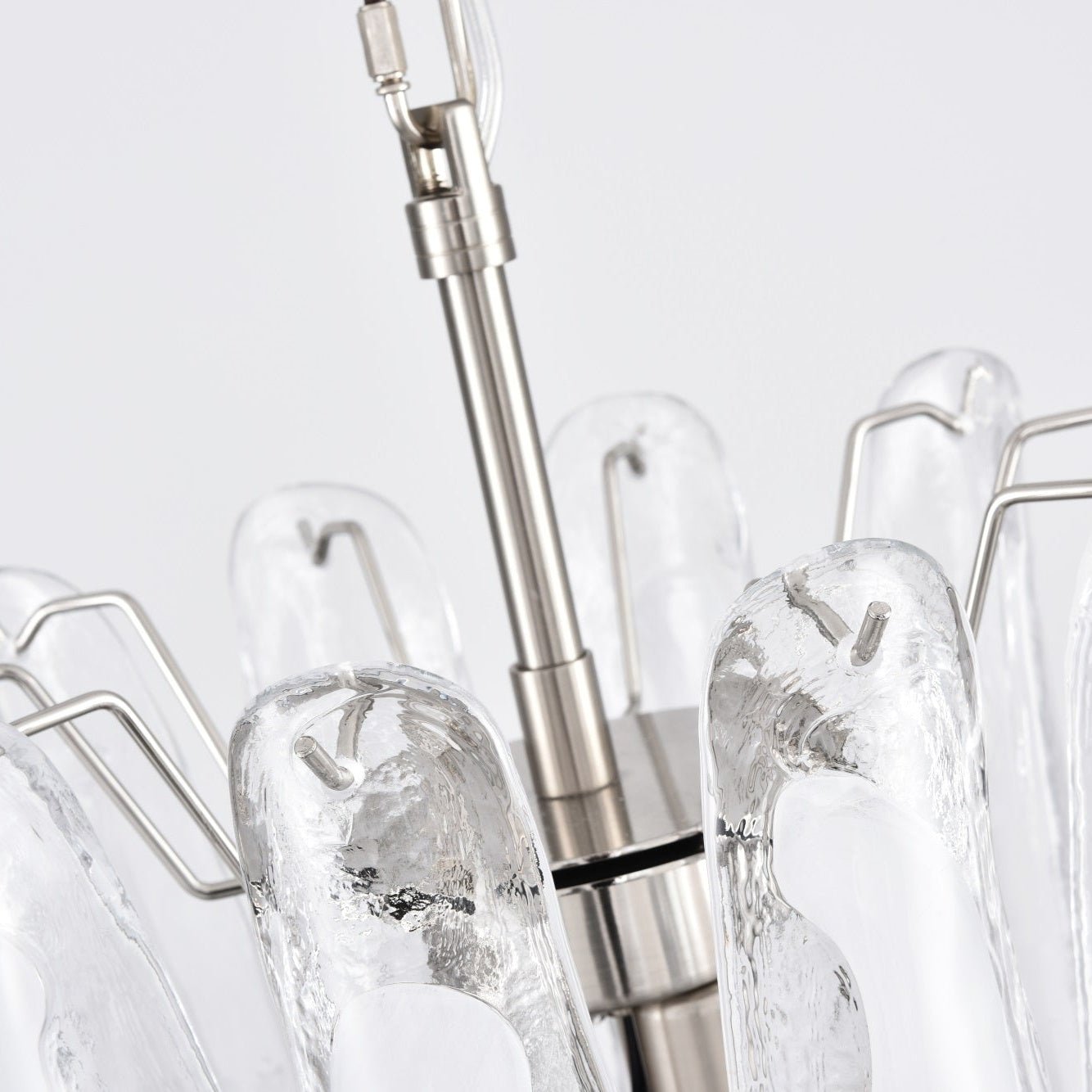 Aurora Chandelier White Cloud Glass Petals - Blowlighting