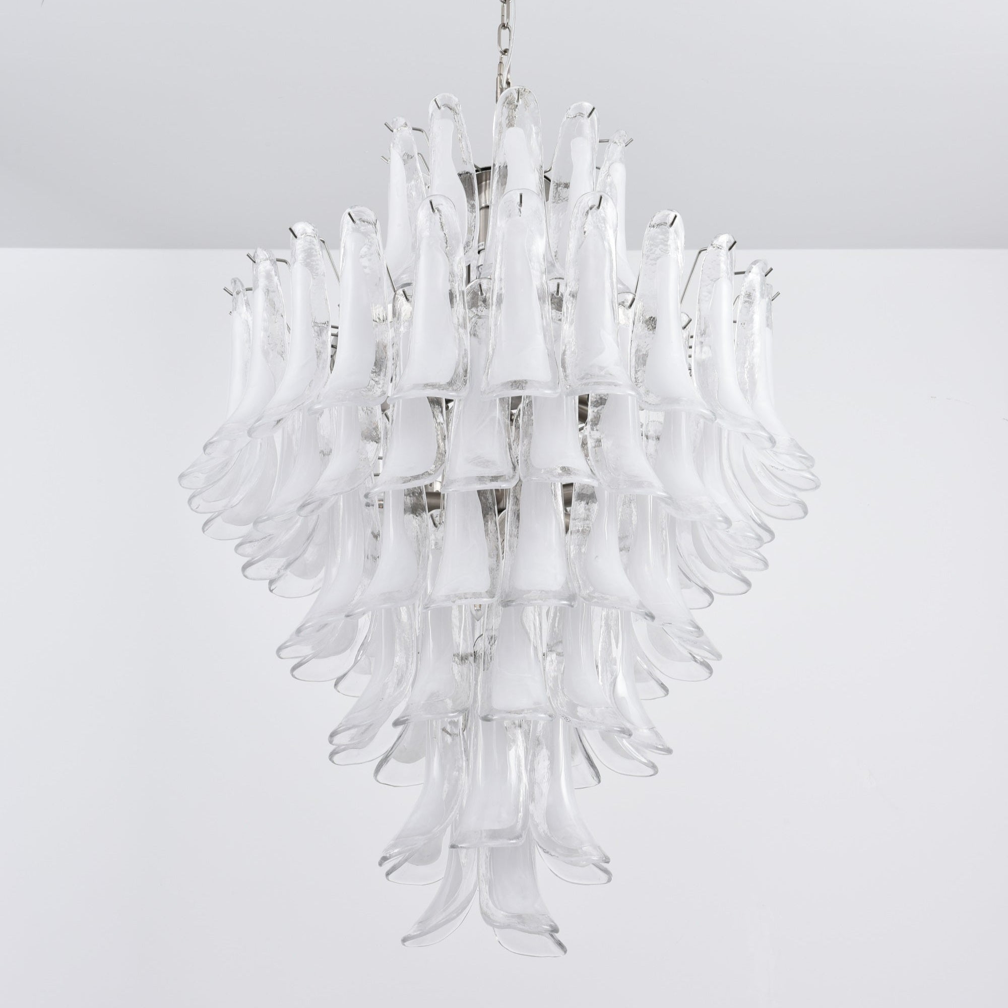 Aurora Chandelier White Cloud Glass Petals - Blowlighting