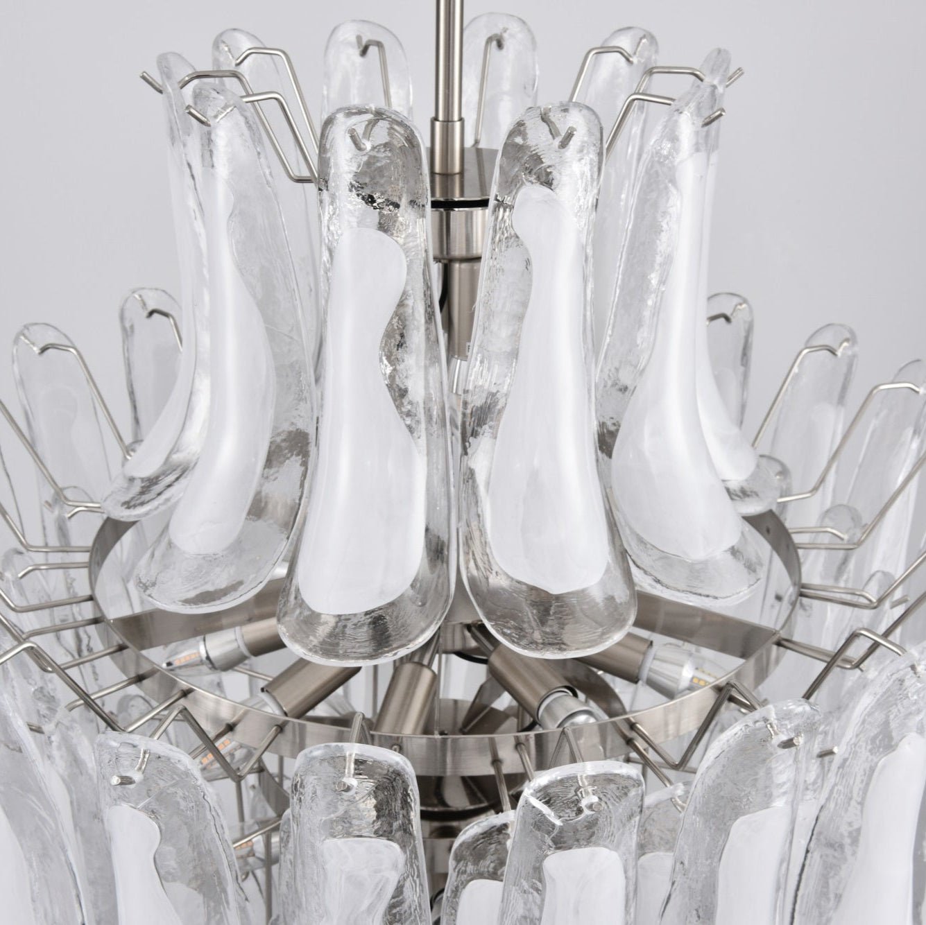Aurora Chandelier White Cloud Glass Petals - Blowlighting