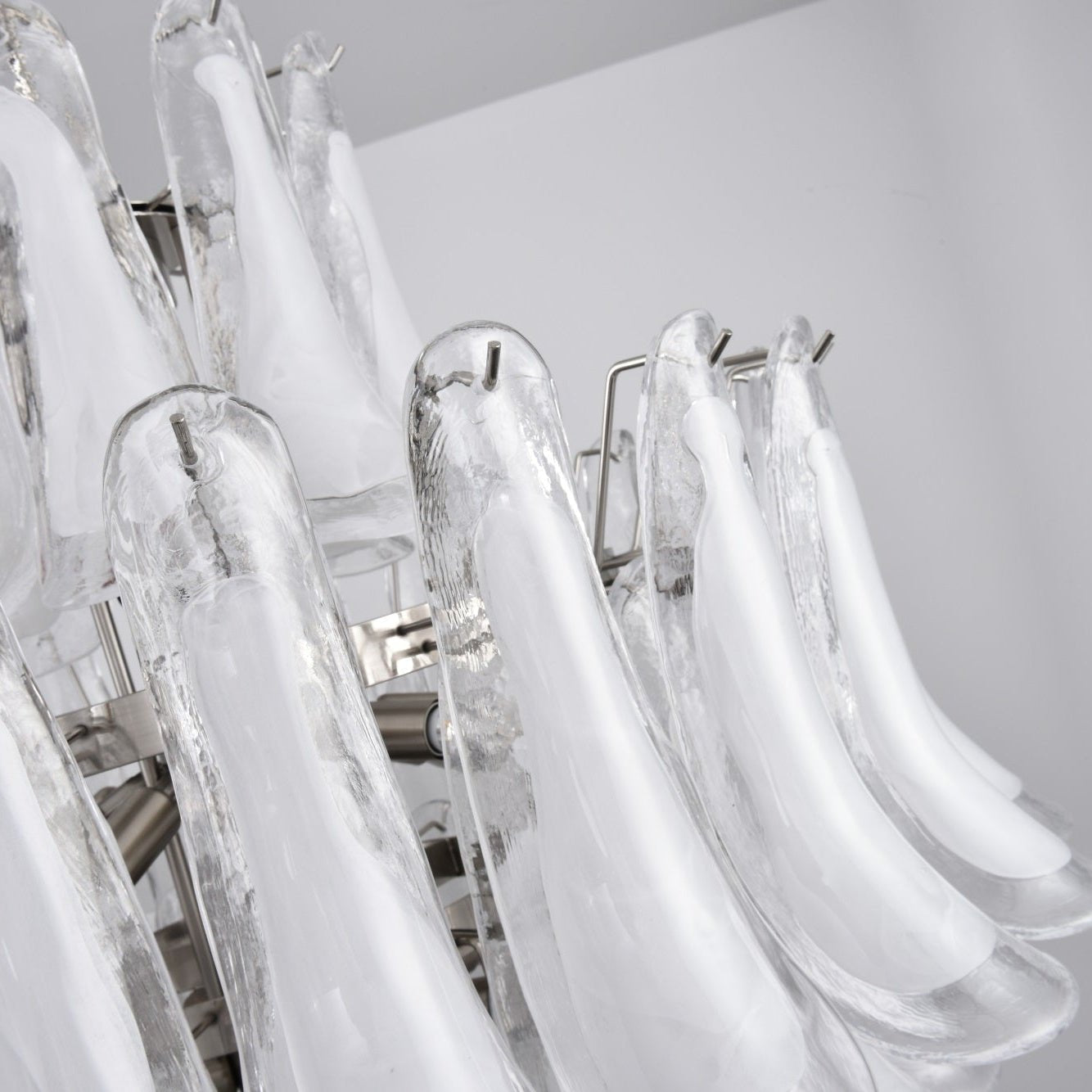 Aurora Chandelier White Cloud Glass Petals - Blowlighting