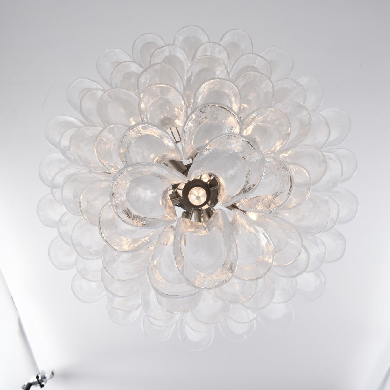 Aurora Chandelier White Cloud Glass Petals - Blowlighting