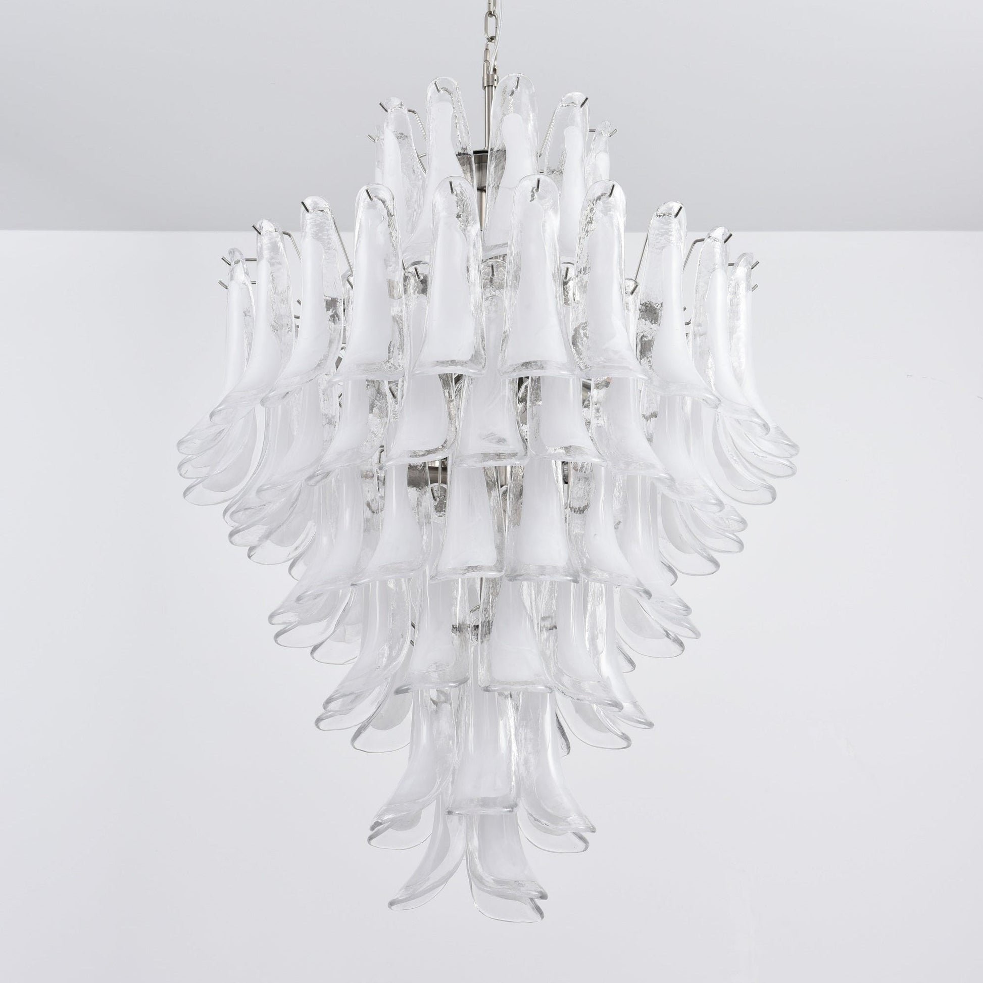 Aurora Chandelier White Cloud Glass Petals - Blowlighting