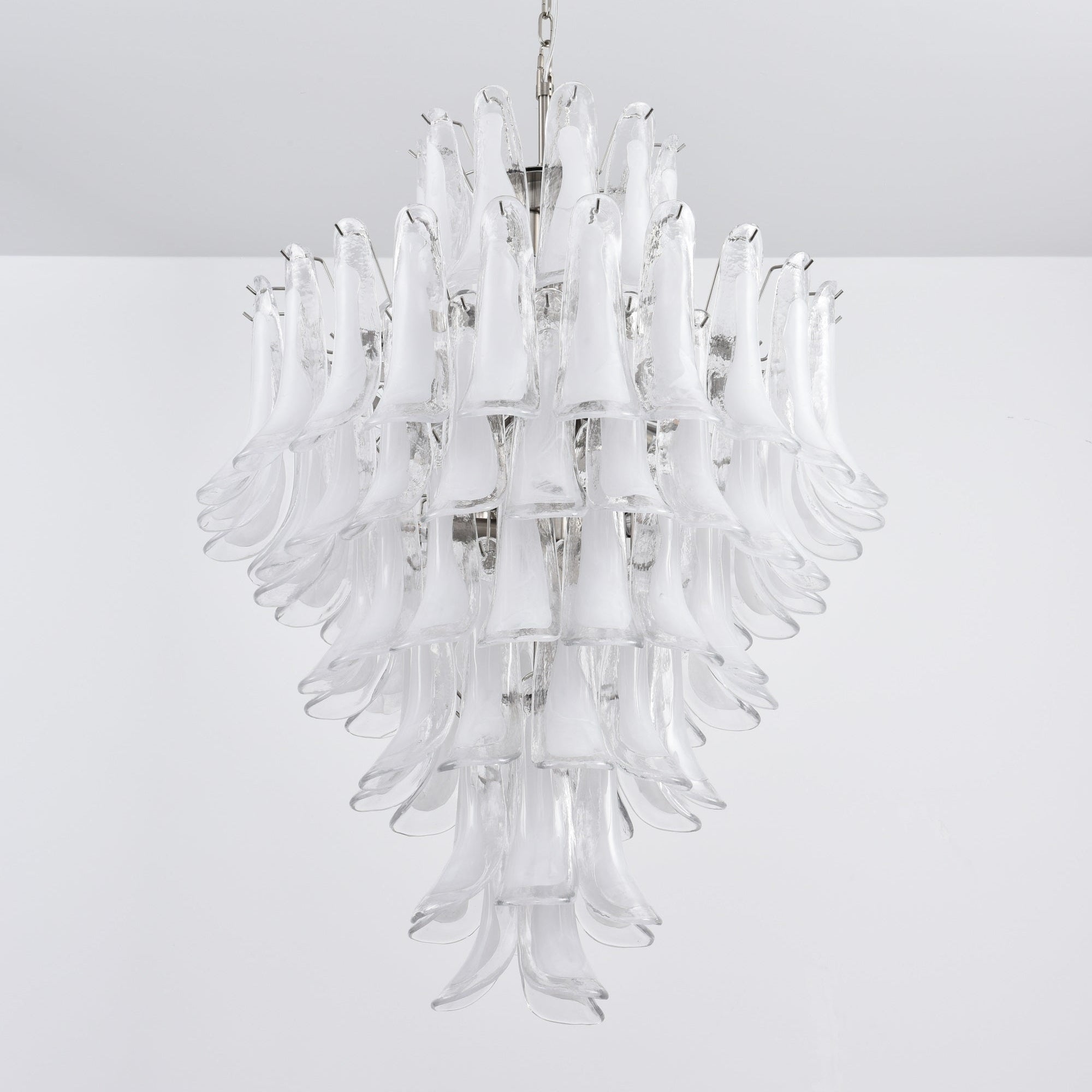 Aurora Chandelier White Cloud Glass Petals - Blowlighting