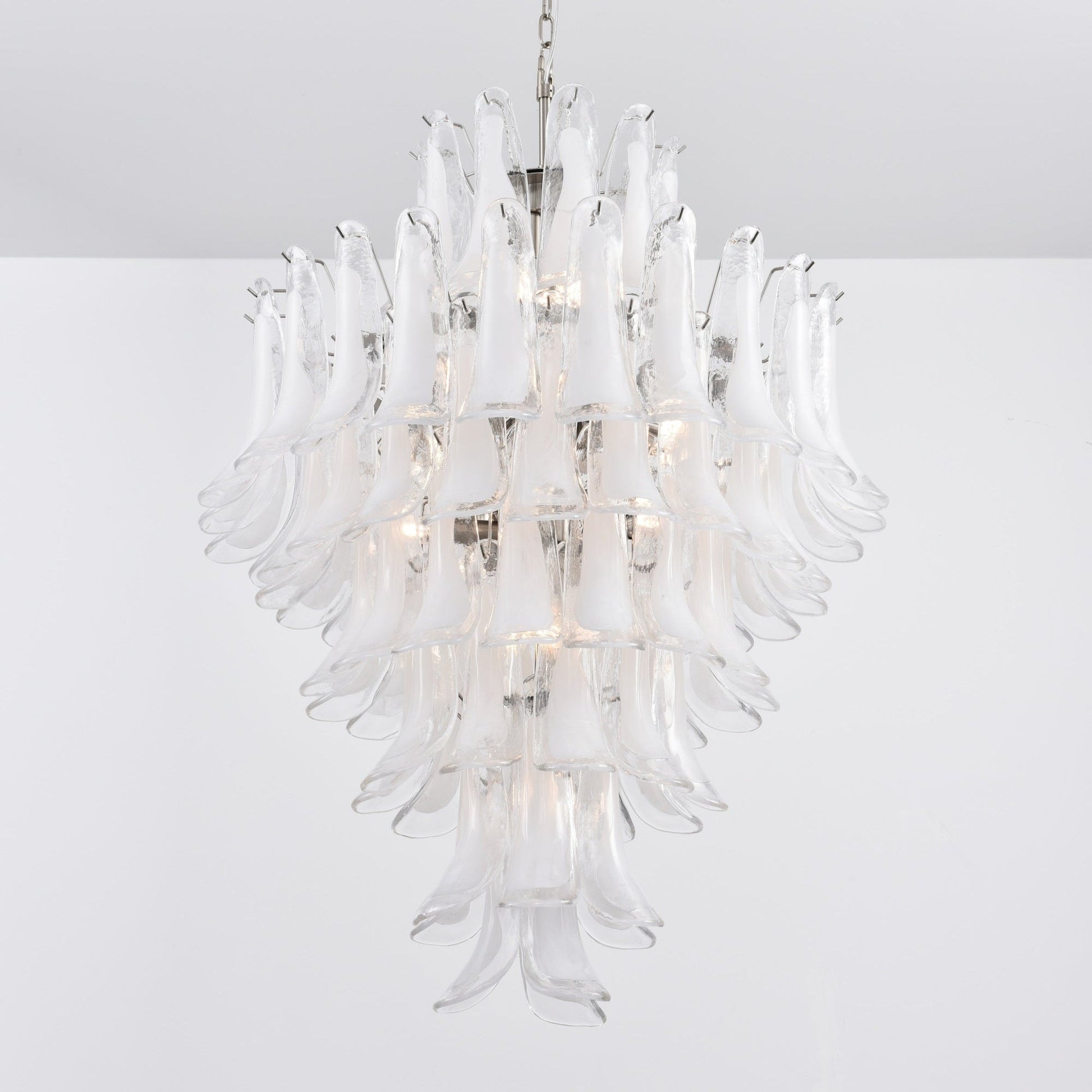 Aurora Chandelier White Cloud Glass Petals - Blowlighting