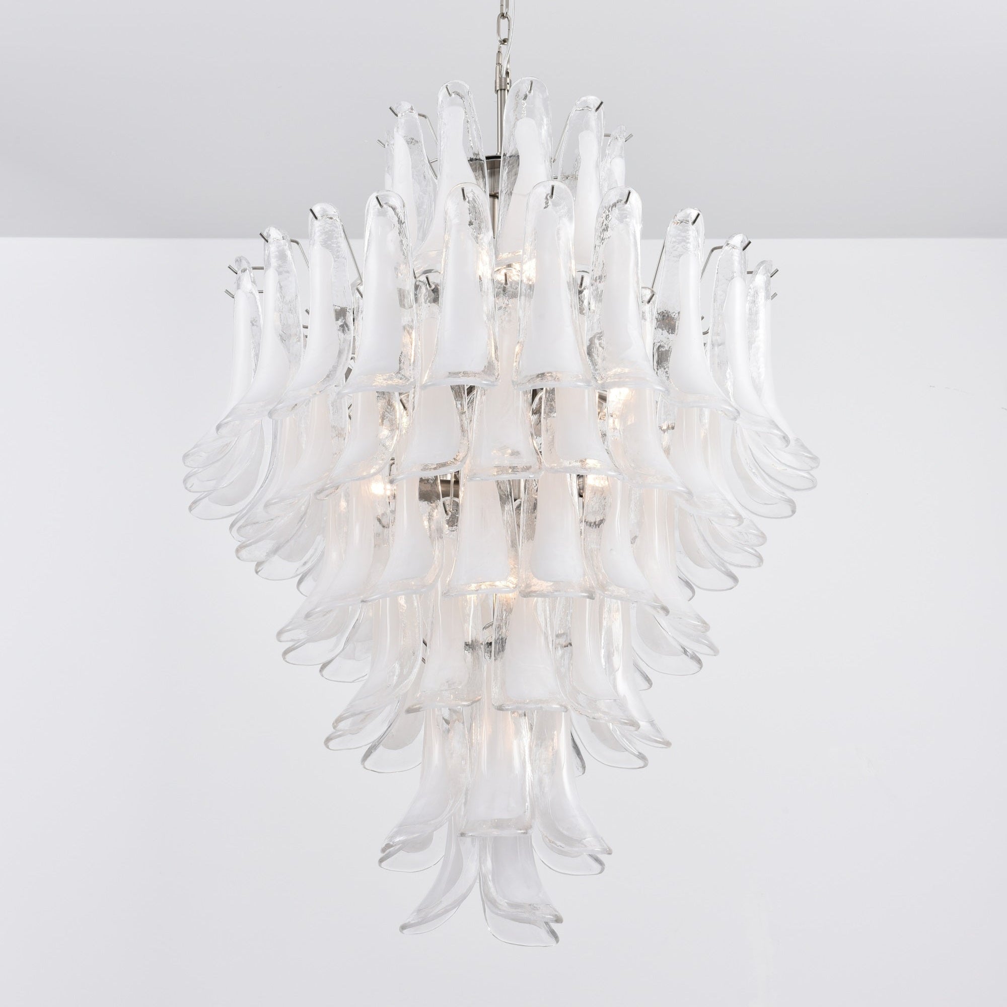 Aurora Chandelier White Cloud Glass Petals - Blowlighting