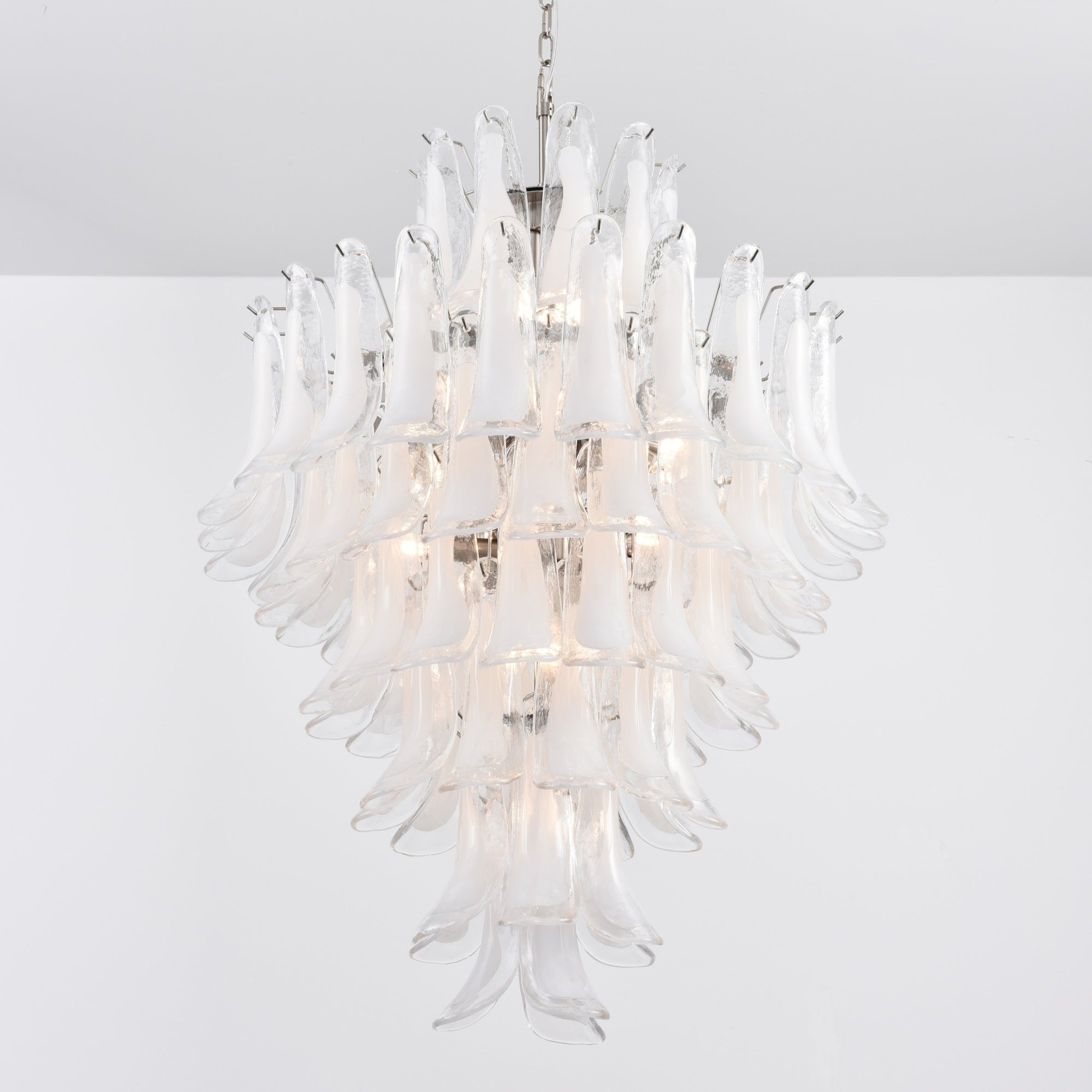 Aurora Chandelier White Cloud Glass Petals - Blowlighting