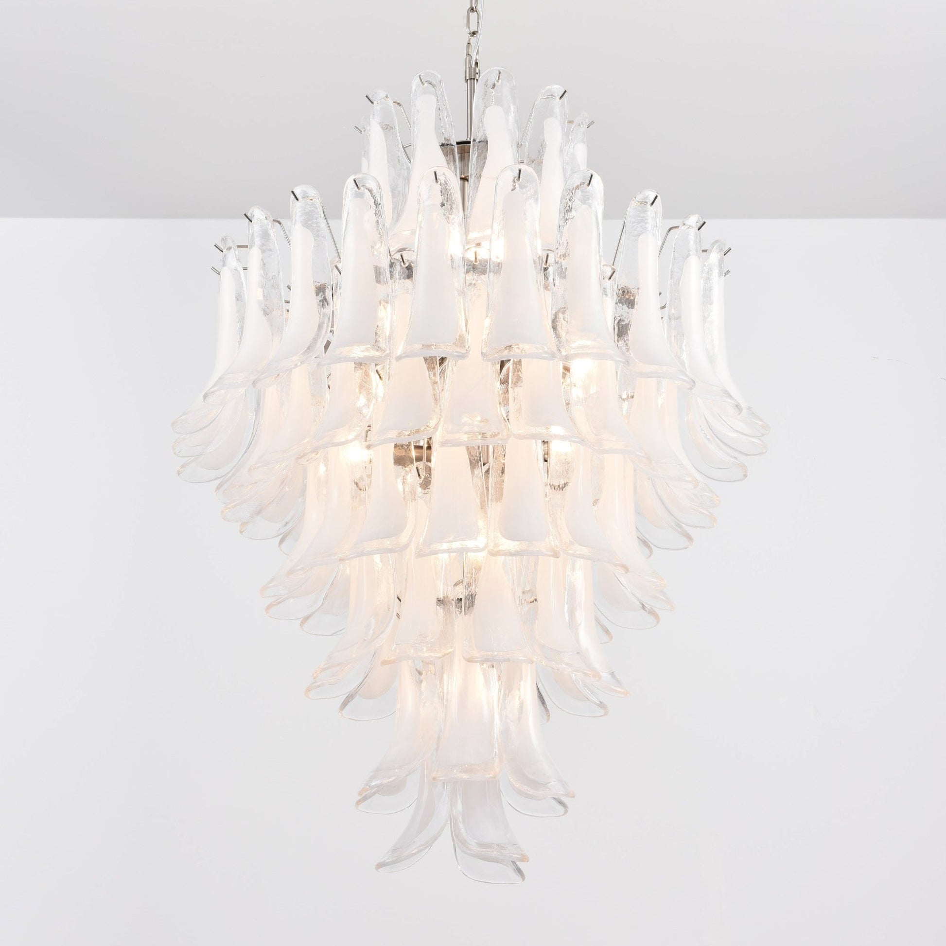 Aurora Chandelier White Cloud Glass Petals - Blowlighting