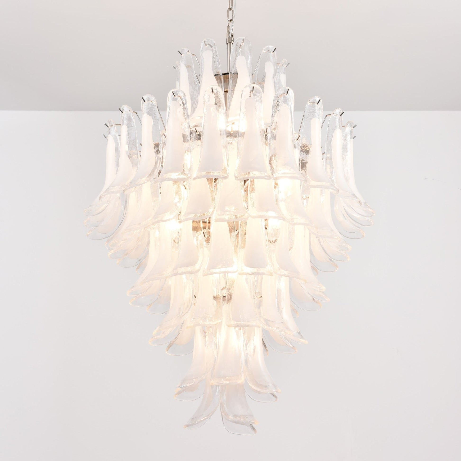 Aurora Chandelier White Cloud Glass Petals - Blowlighting