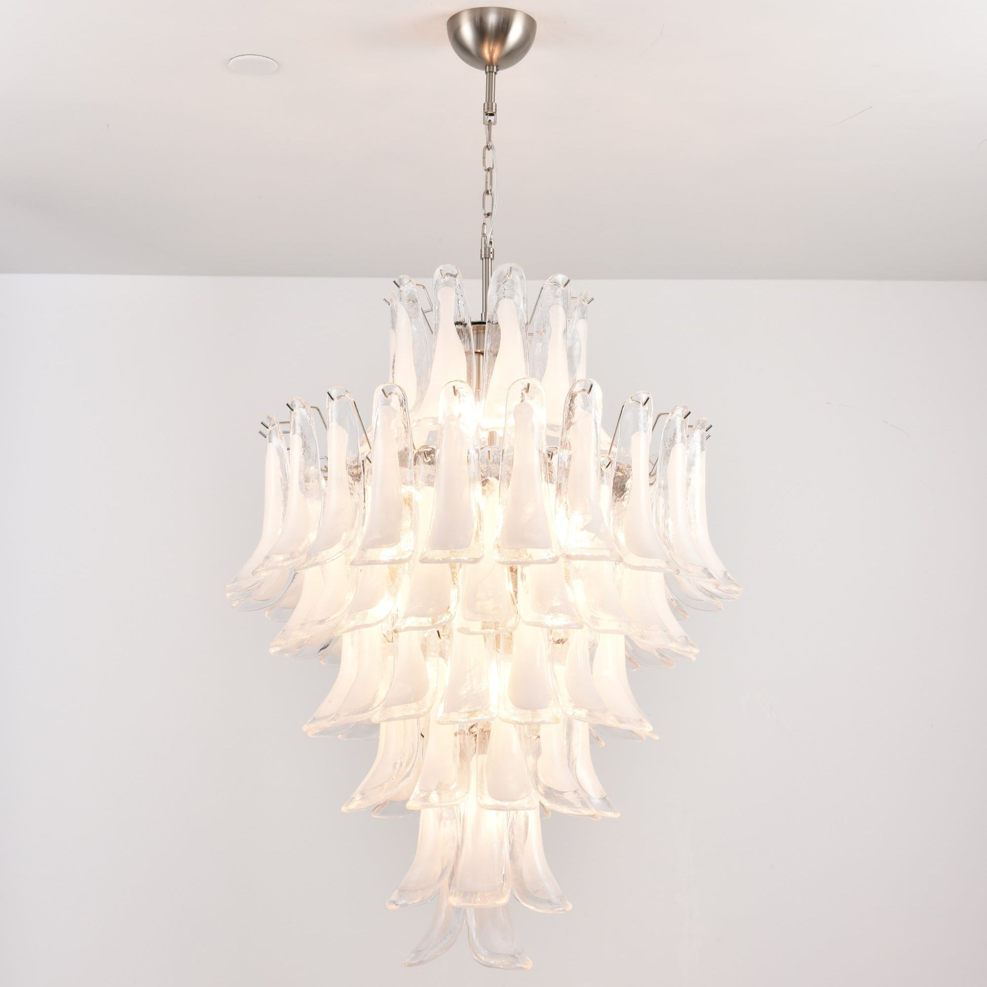 Aurora Chandelier White Cloud Glass Petals - Blowlighting