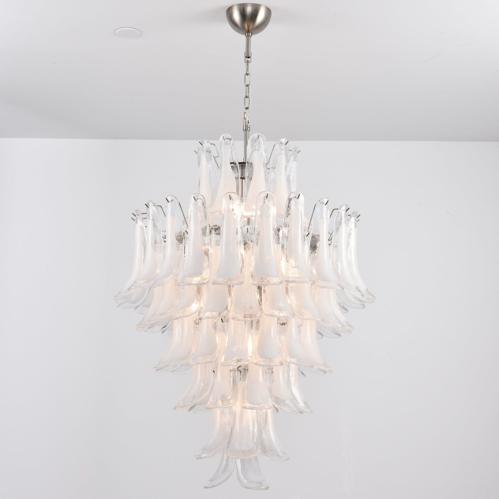 Aurora Chandelier White Cloud Glass Petals - Blowlighting