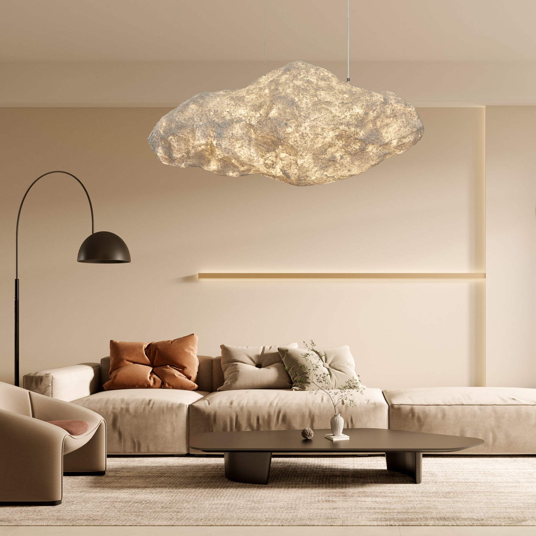 Elliros Textured Paper Pulp Pendant Light - Blowlighting