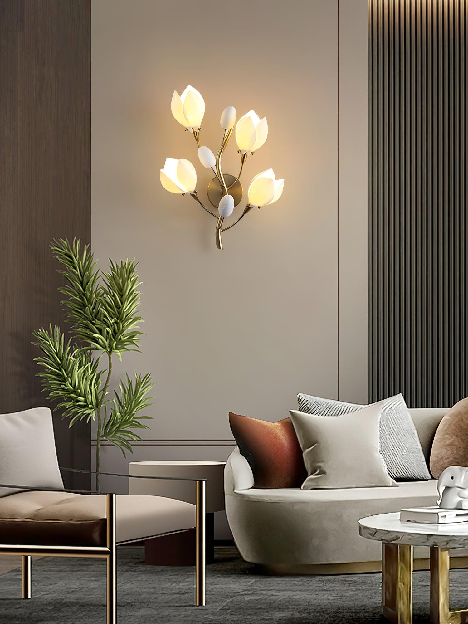 Porcelain Magnolia Wall Lamp - Blowlighting