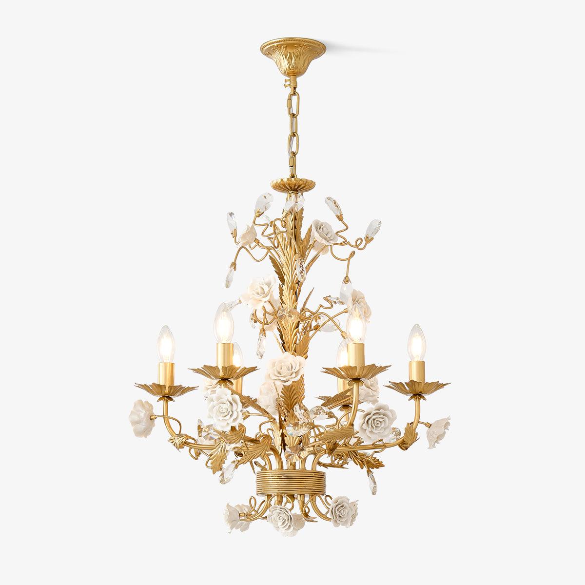 White Rose Crystal Chandelier - Blowlighting