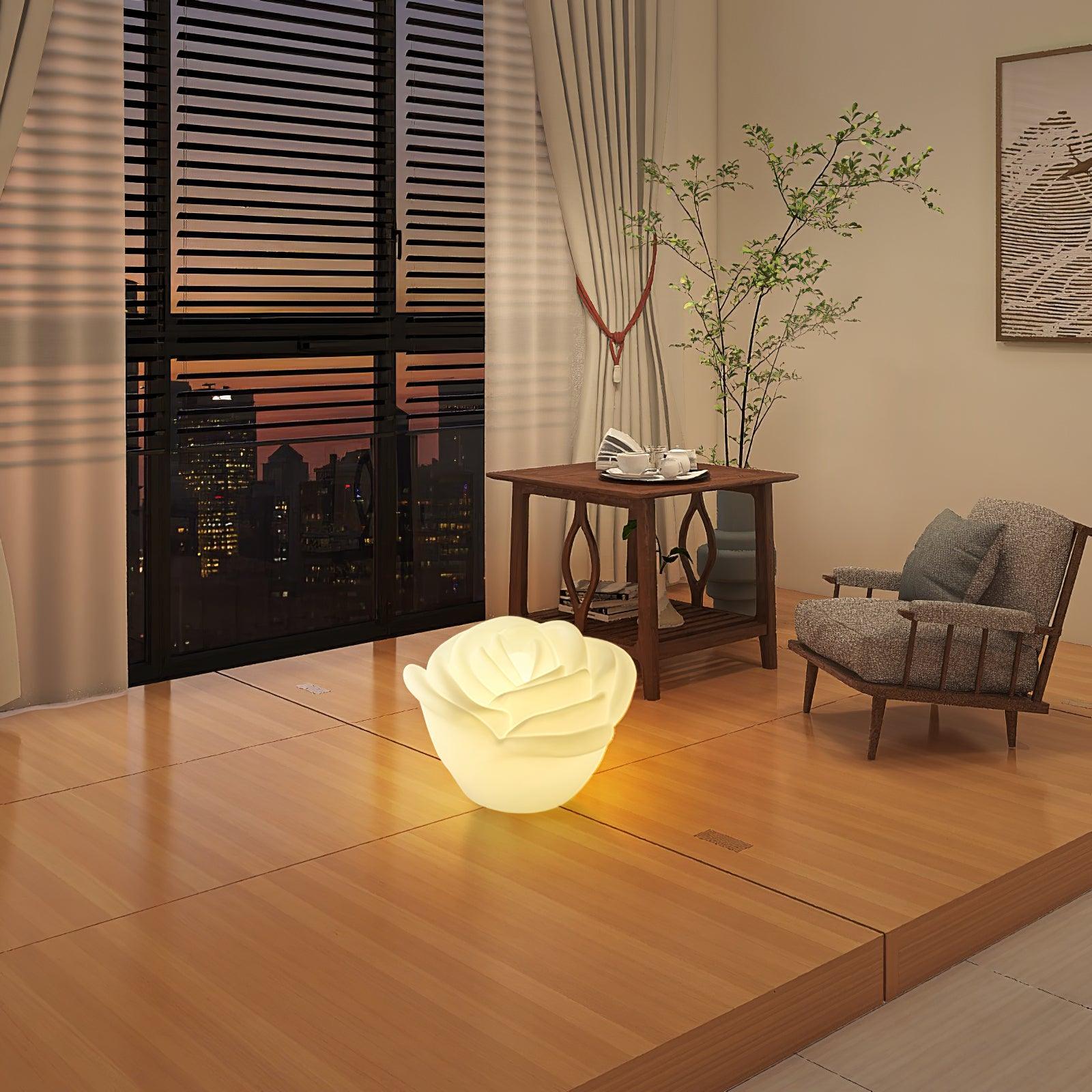 White Rose Shaped LED Table Lamp - Blowlighting