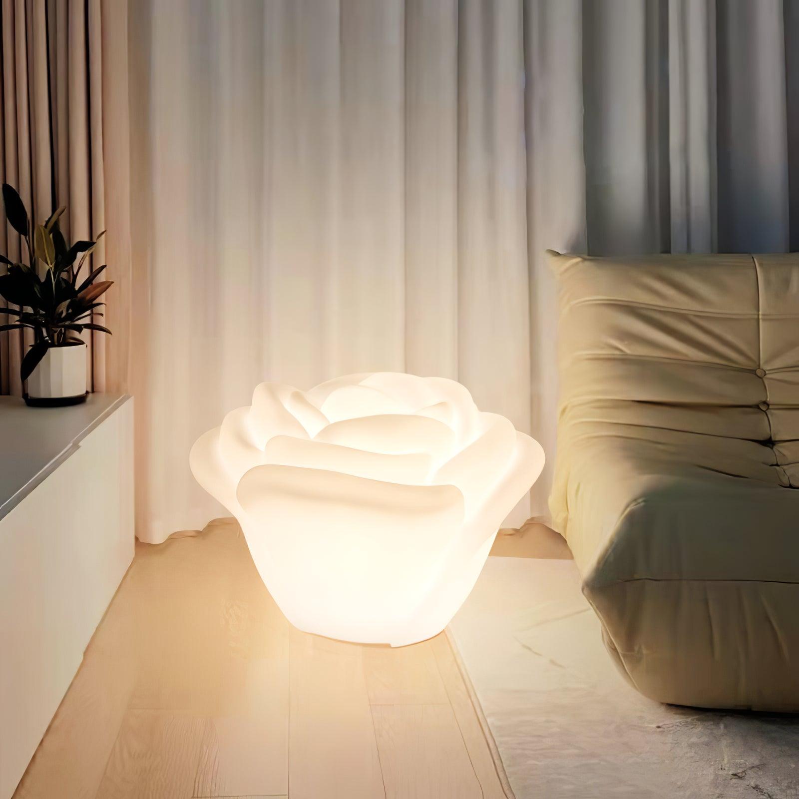 White Rose Shaped LED Table Lamp - Blowlighting