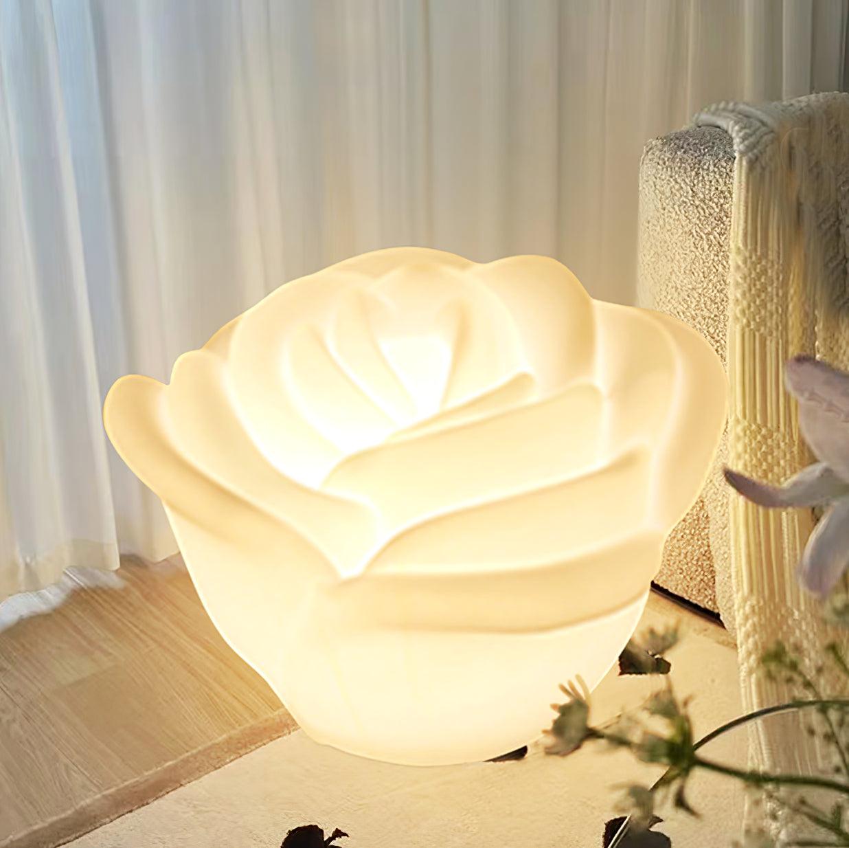 White Rose Shaped LED Table Lamp - Blowlighting