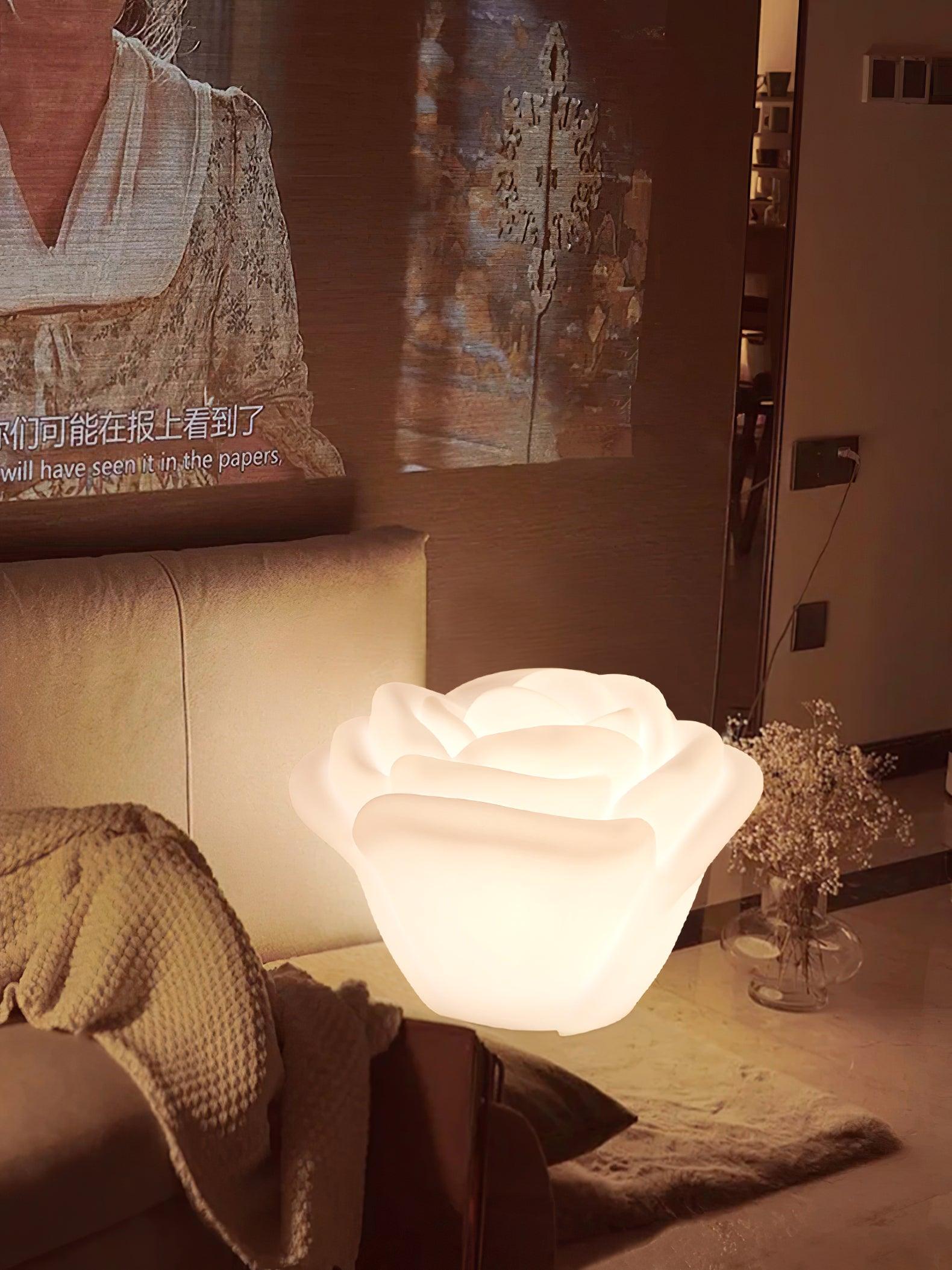 White Rose Shaped LED Table Lamp - Blowlighting