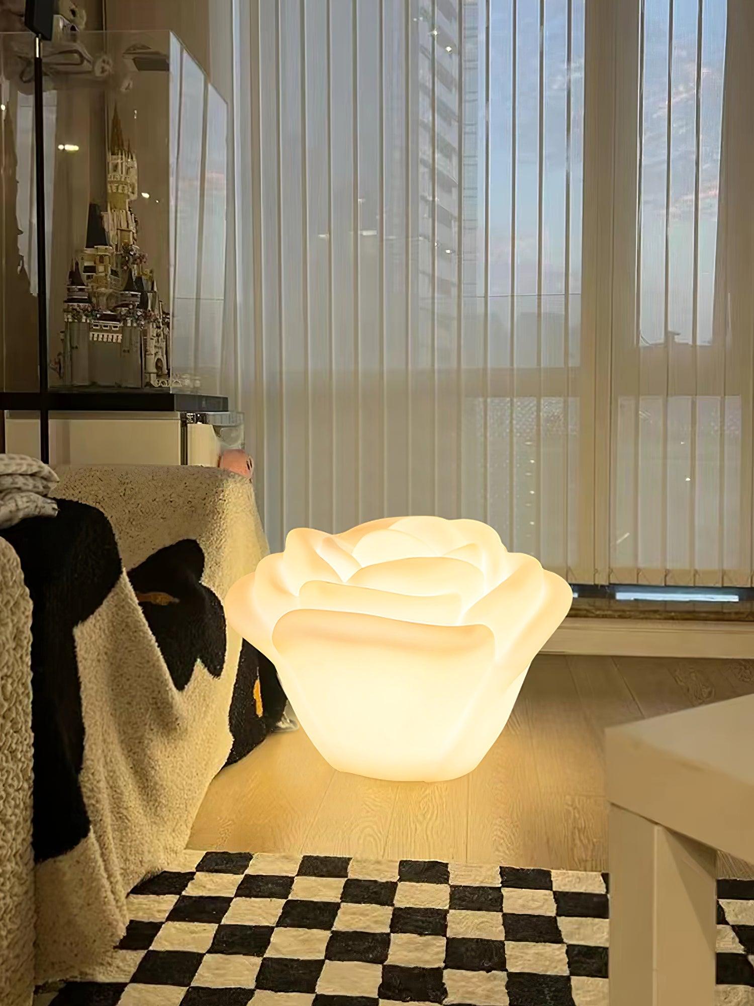 White Rose Shaped LED Table Lamp - Blowlighting