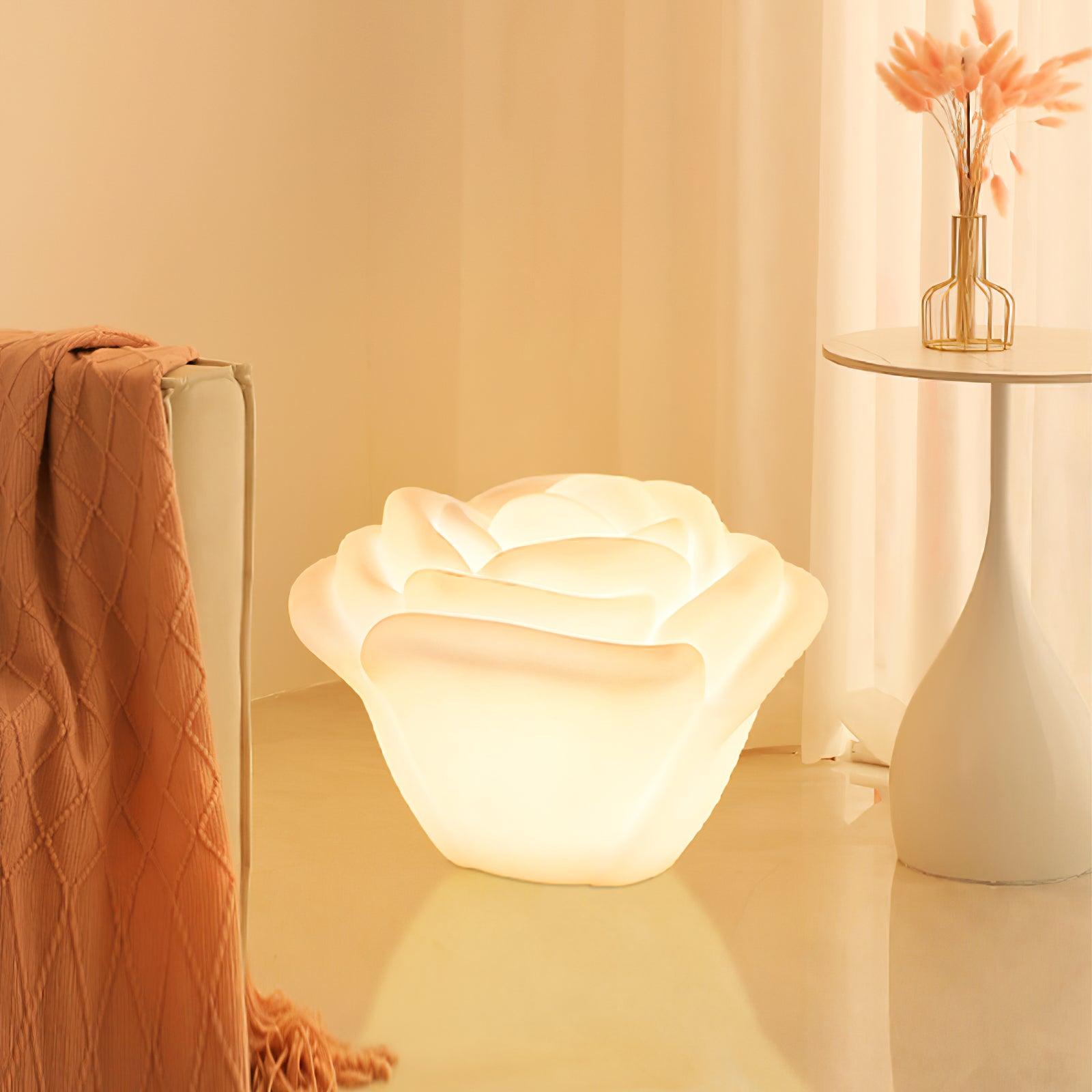 White Rose Shaped LED Table Lamp - Blowlighting