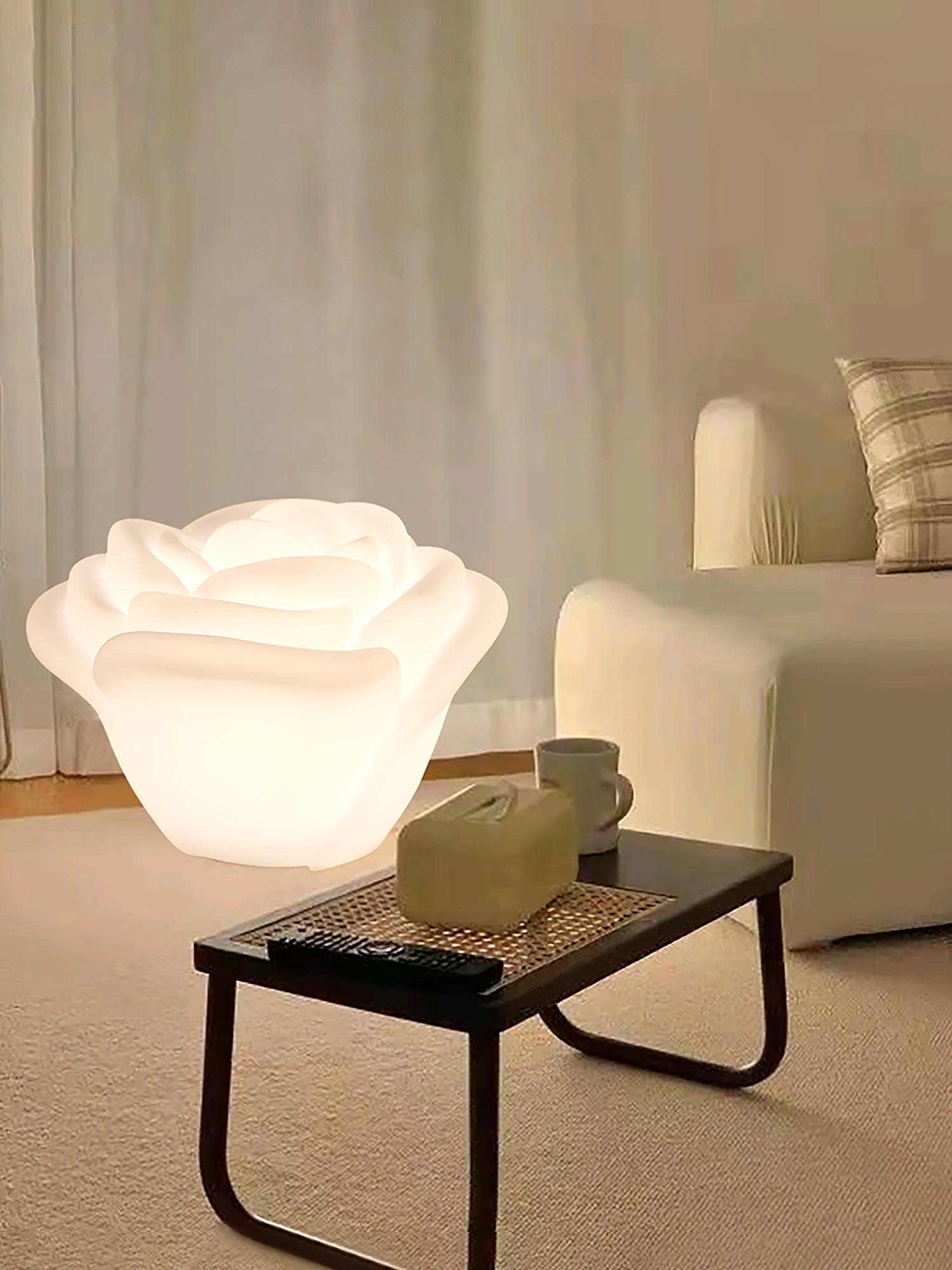 White Rose Shaped LED Table Lamp - Blowlighting