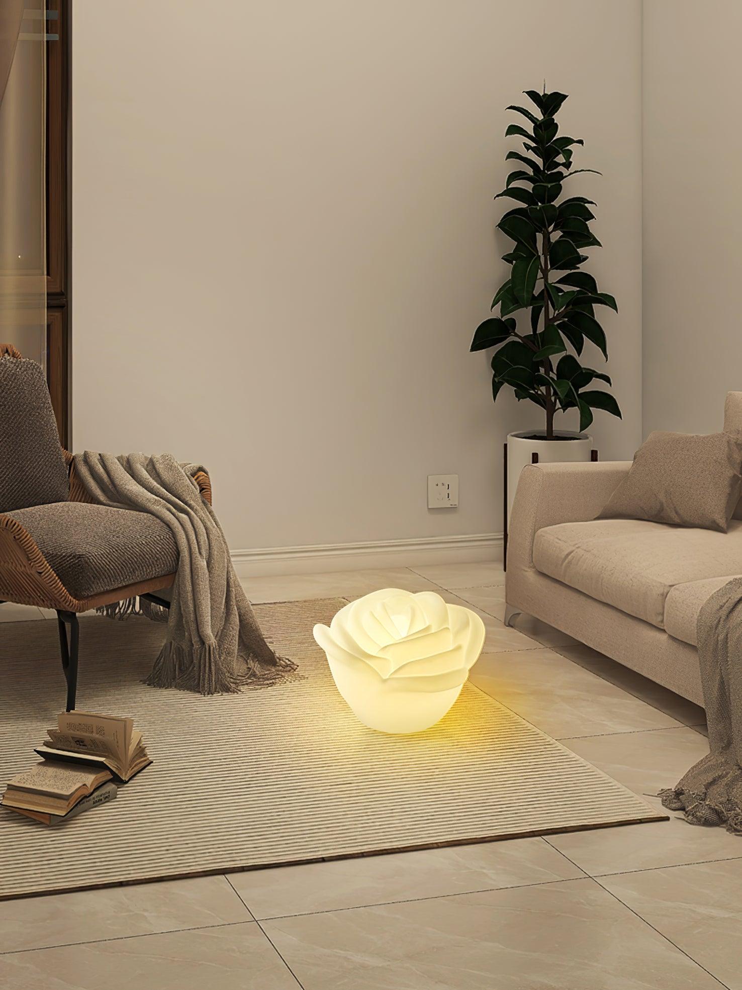 White Rose Shaped LED Table Lamp - Blowlighting