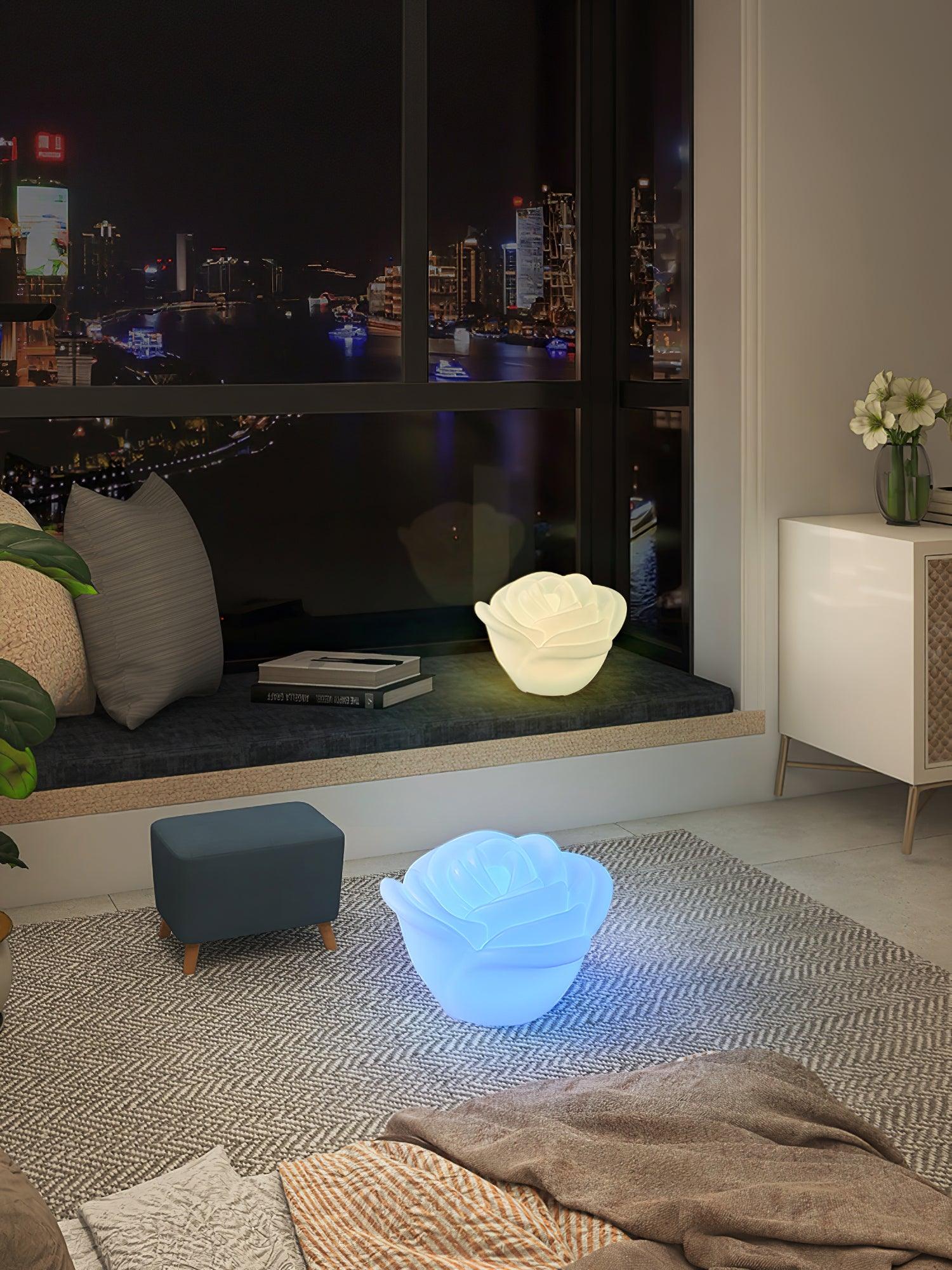 White Rose Shaped LED Table Lamp - Blowlighting